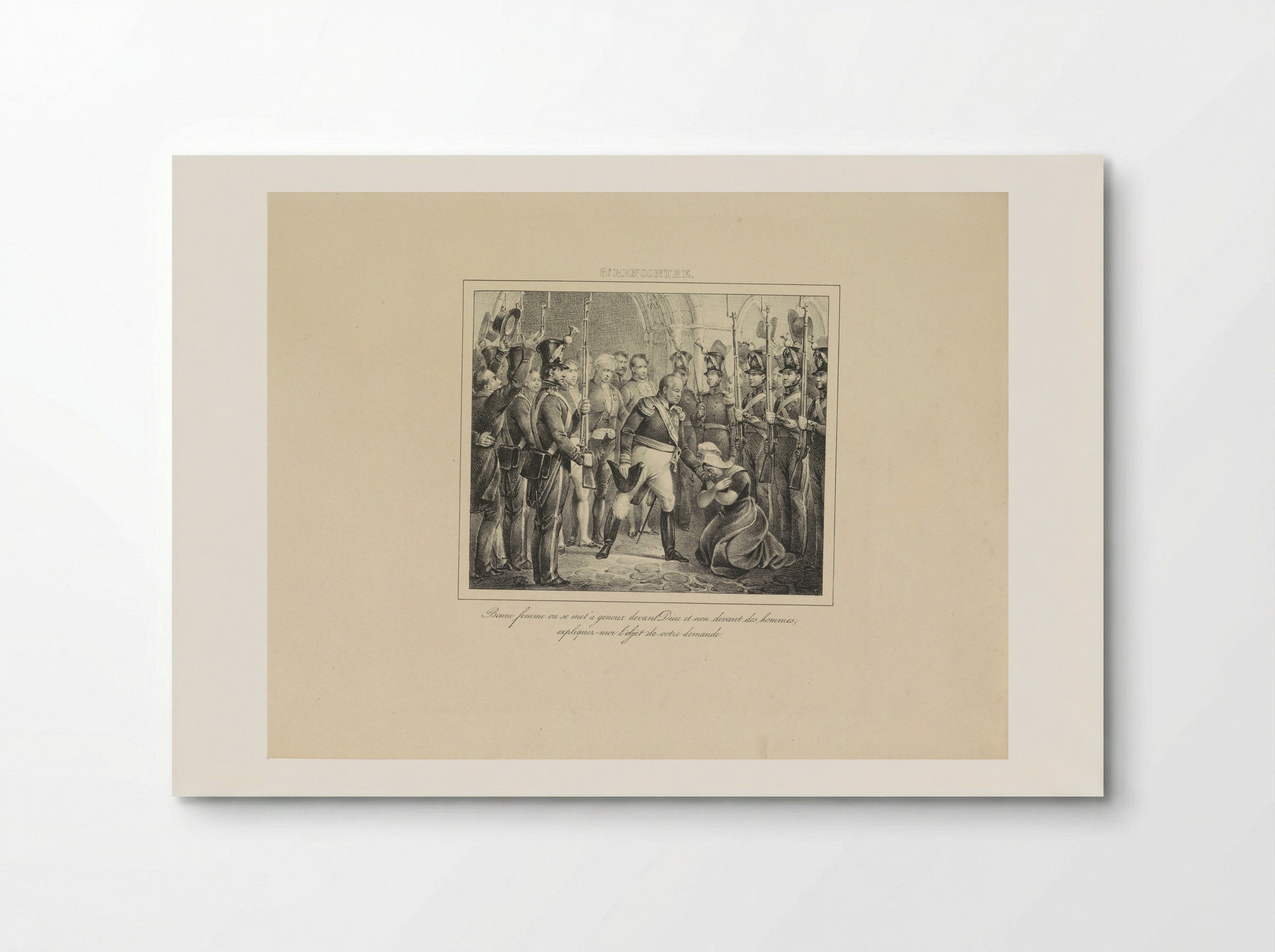 Koning Willem I met een knielende vrouw - Jean Baptiste Ambroise Marcellin Jobard - Poster