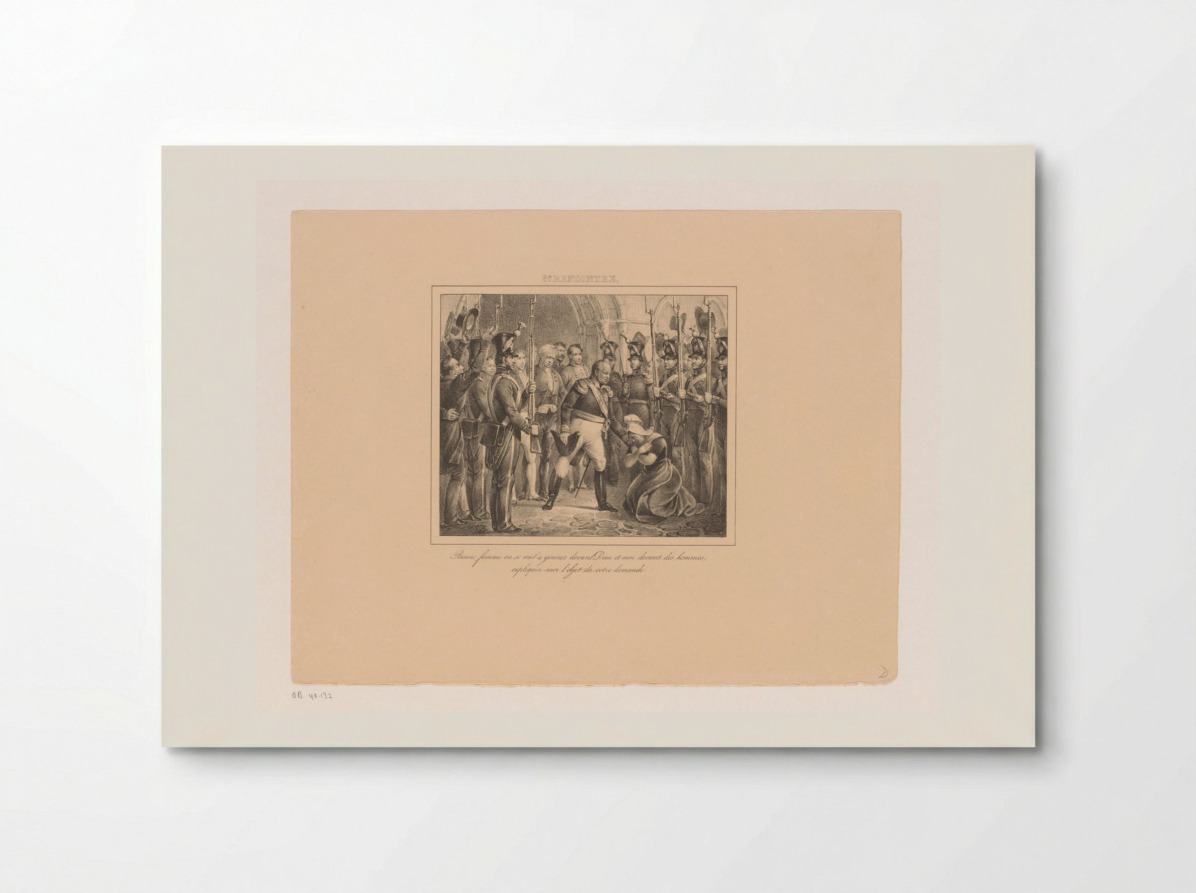 Koning Willem I met een knielende vrouw - Jean Baptiste Ambroise Marcellin Jobard - Poster