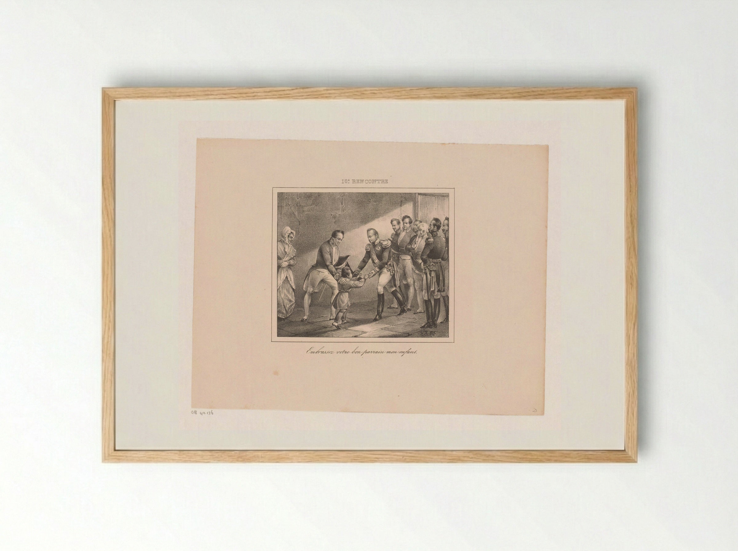 Koning Willem I ontmoet zijn petekind - Jean Baptiste Ambroise Marcellin Jobard - Framed Print Wood