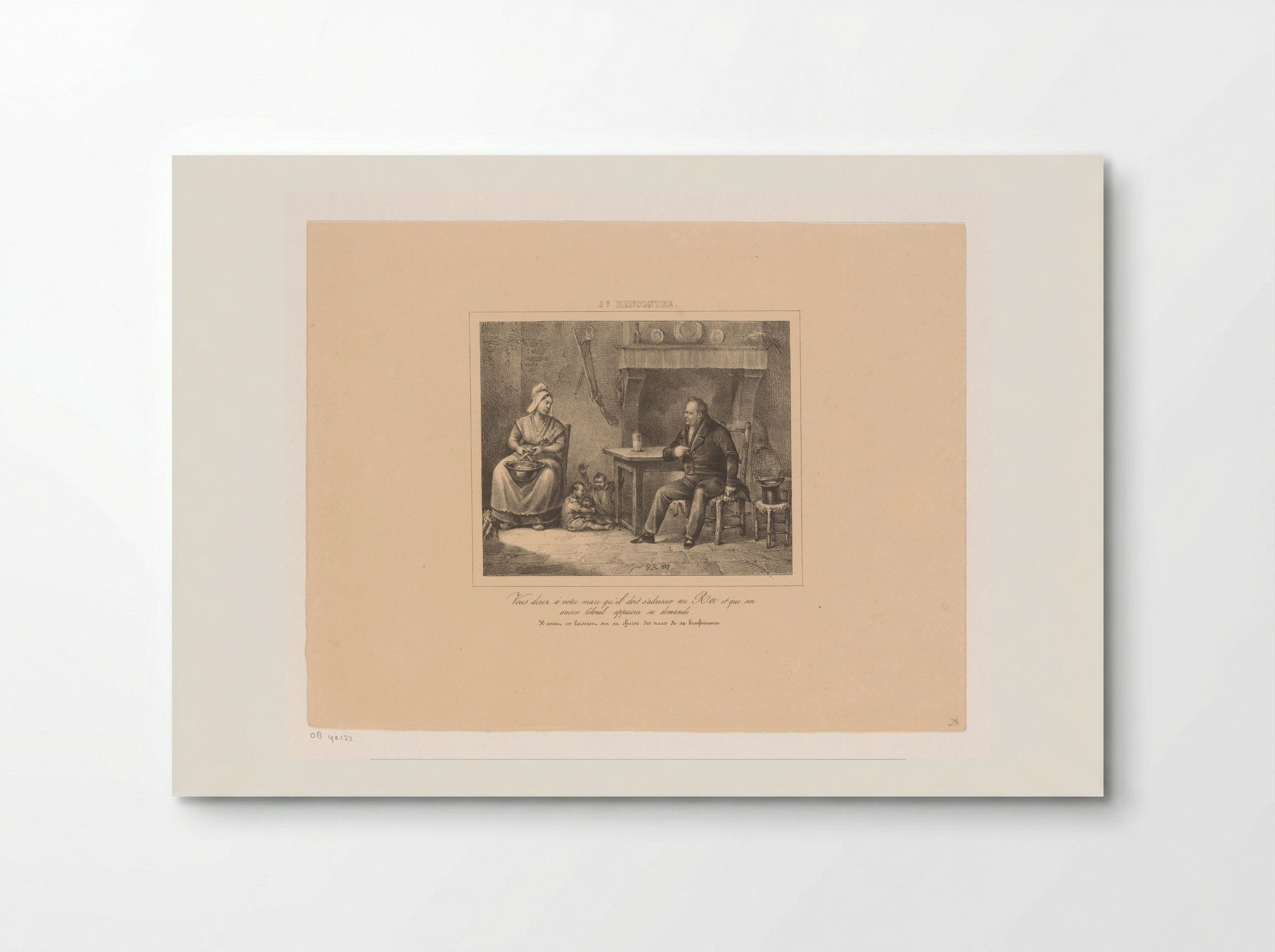 Koning Willem I spreekt met een boerin - Jean Baptiste Ambroise Marcellin Jobard - Poster