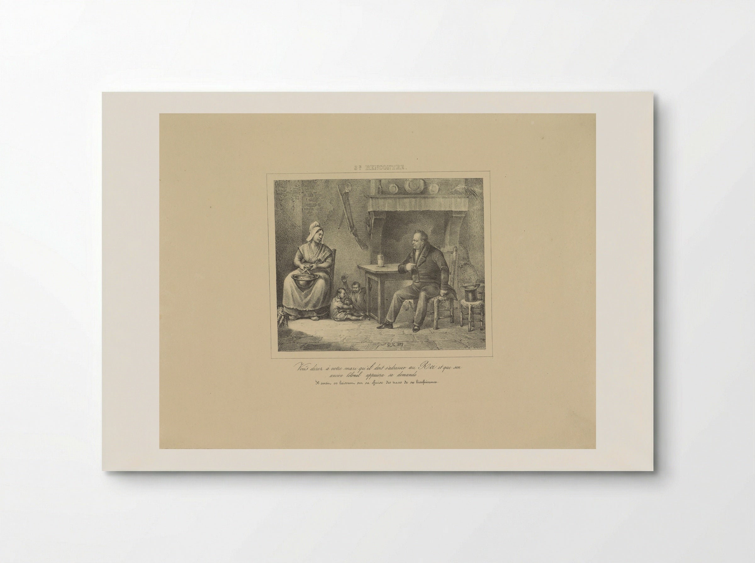 Koning Willem I sprekend met een boerin - Jean Baptiste Ambroise Marcellin Jobard - Poster