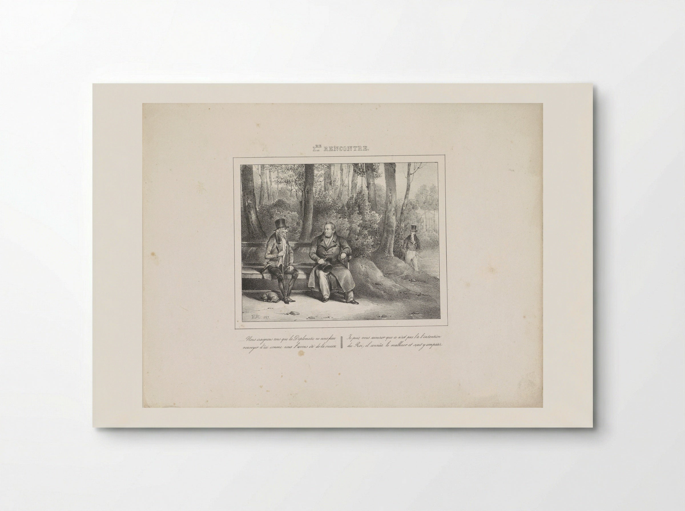 Koning Willem I sprekend met een man in het park - Jean Baptiste Ambroise Marcellin Jobard - Poster