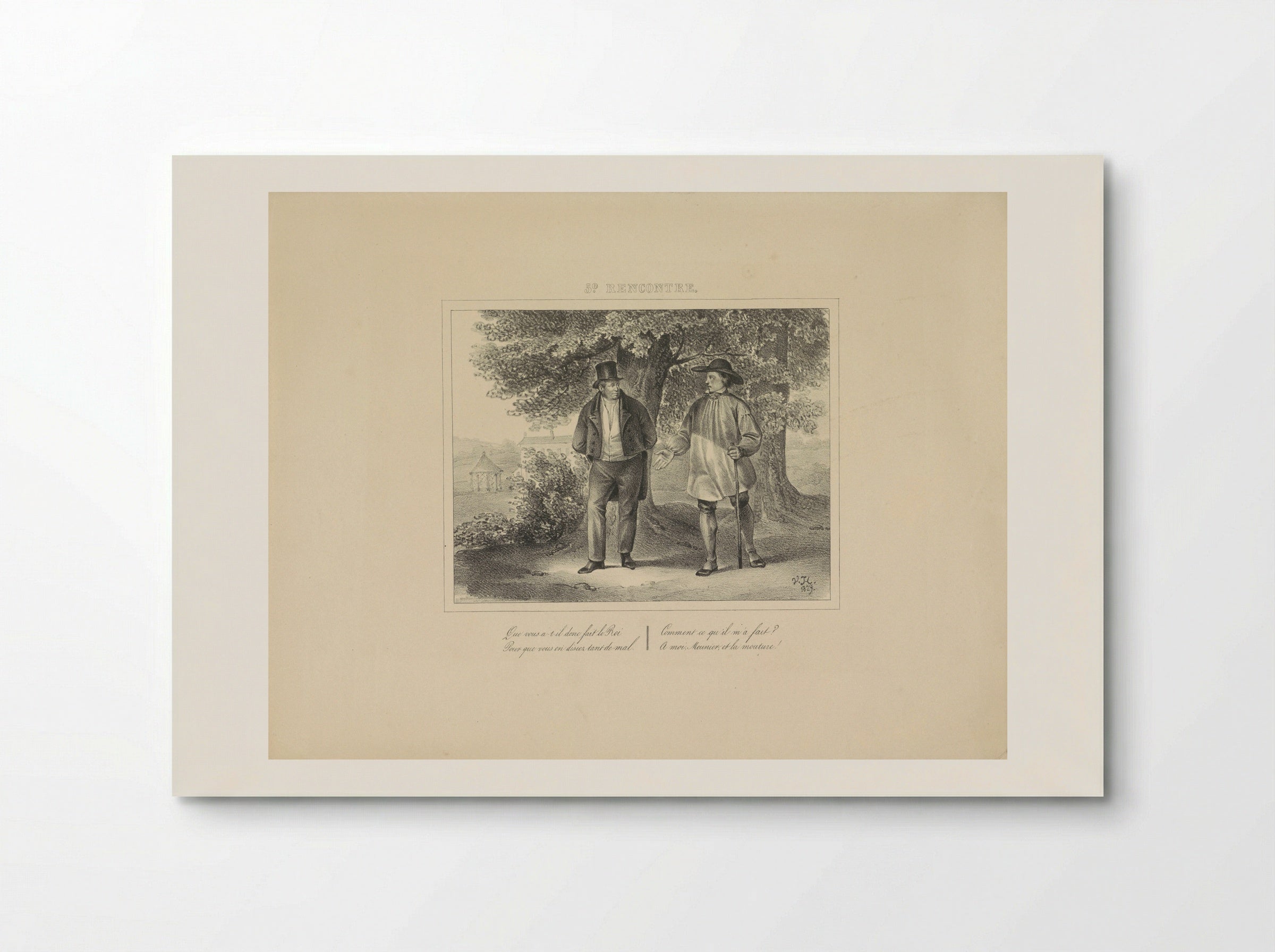 Koning Willem I sprekend met een molenaar - Jean Baptiste Ambroise Marcellin Jobard - Poster