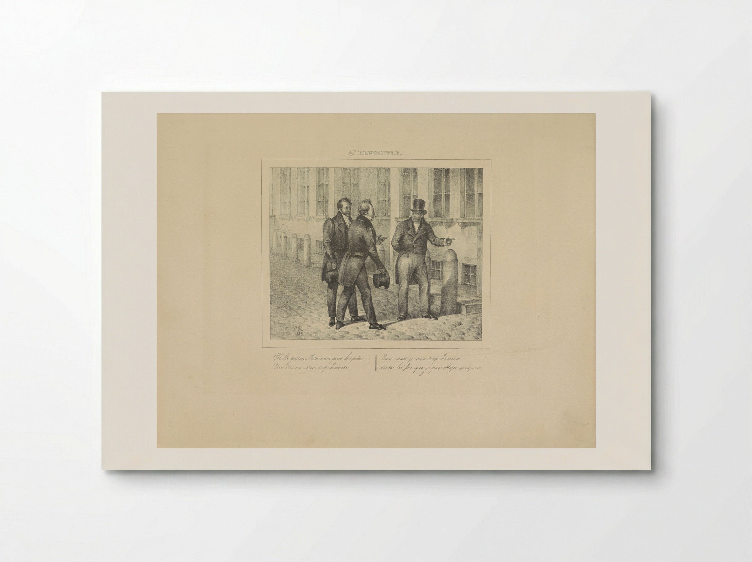 Koning Willem I wijst twee mannen de weg - Jean Baptiste Ambroise Marcellin Jobard - Poster
