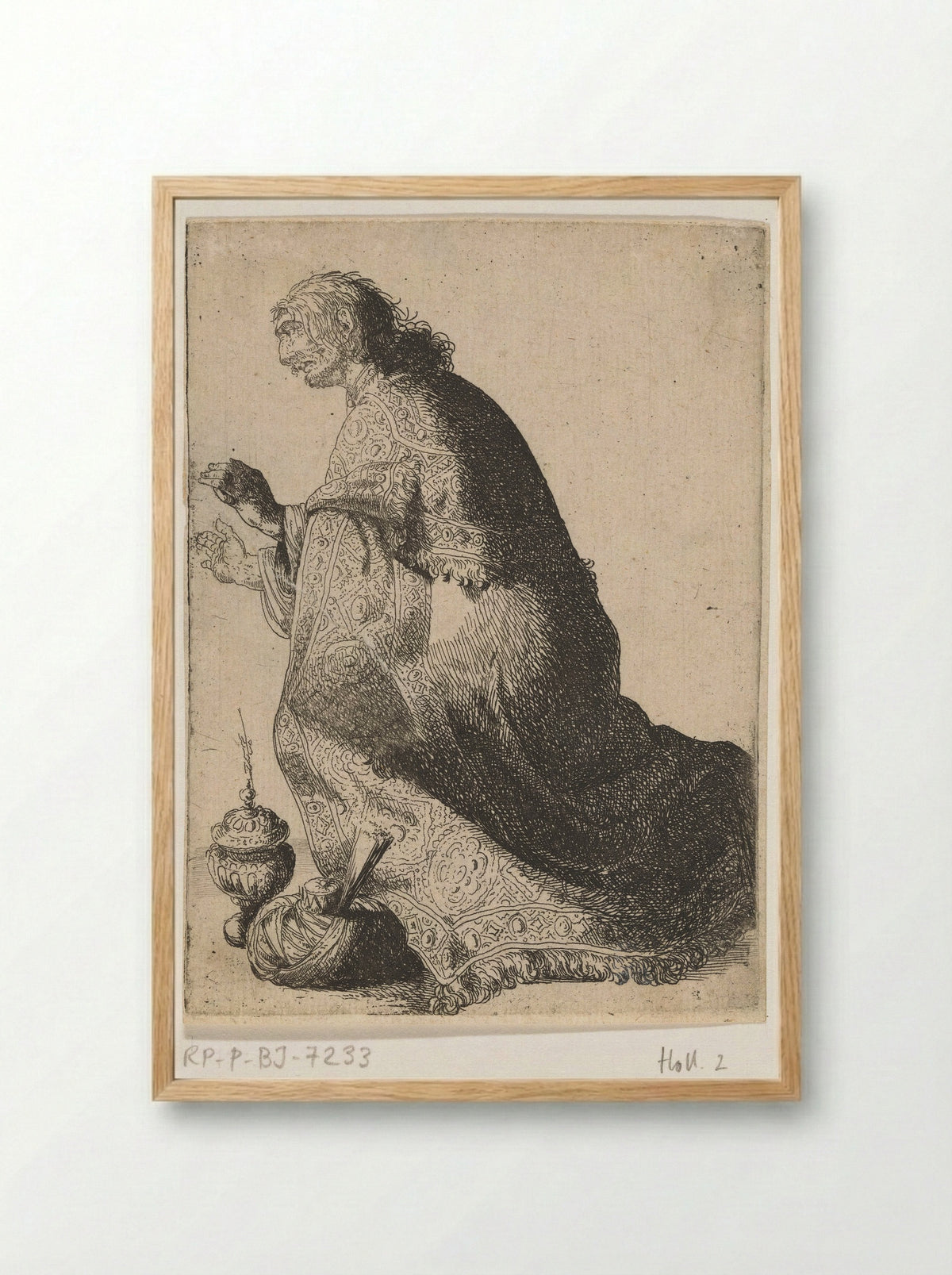 Koning in aanbidding - Jacob Duck - Framed Print Wood