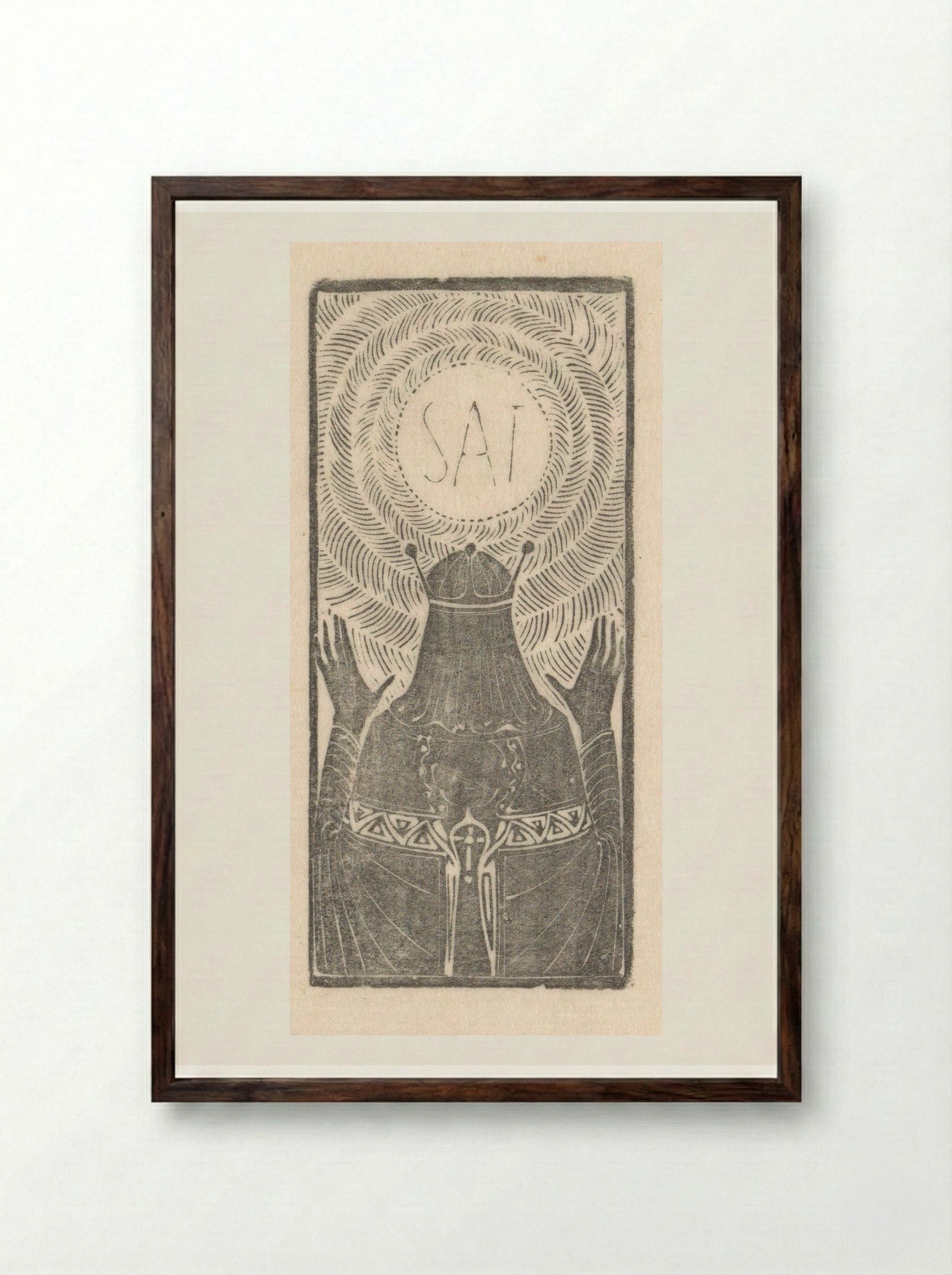 Koning kijkend naar de zon - Karel Petrus Cornelis de Bazel - Framed Print Dark Wood