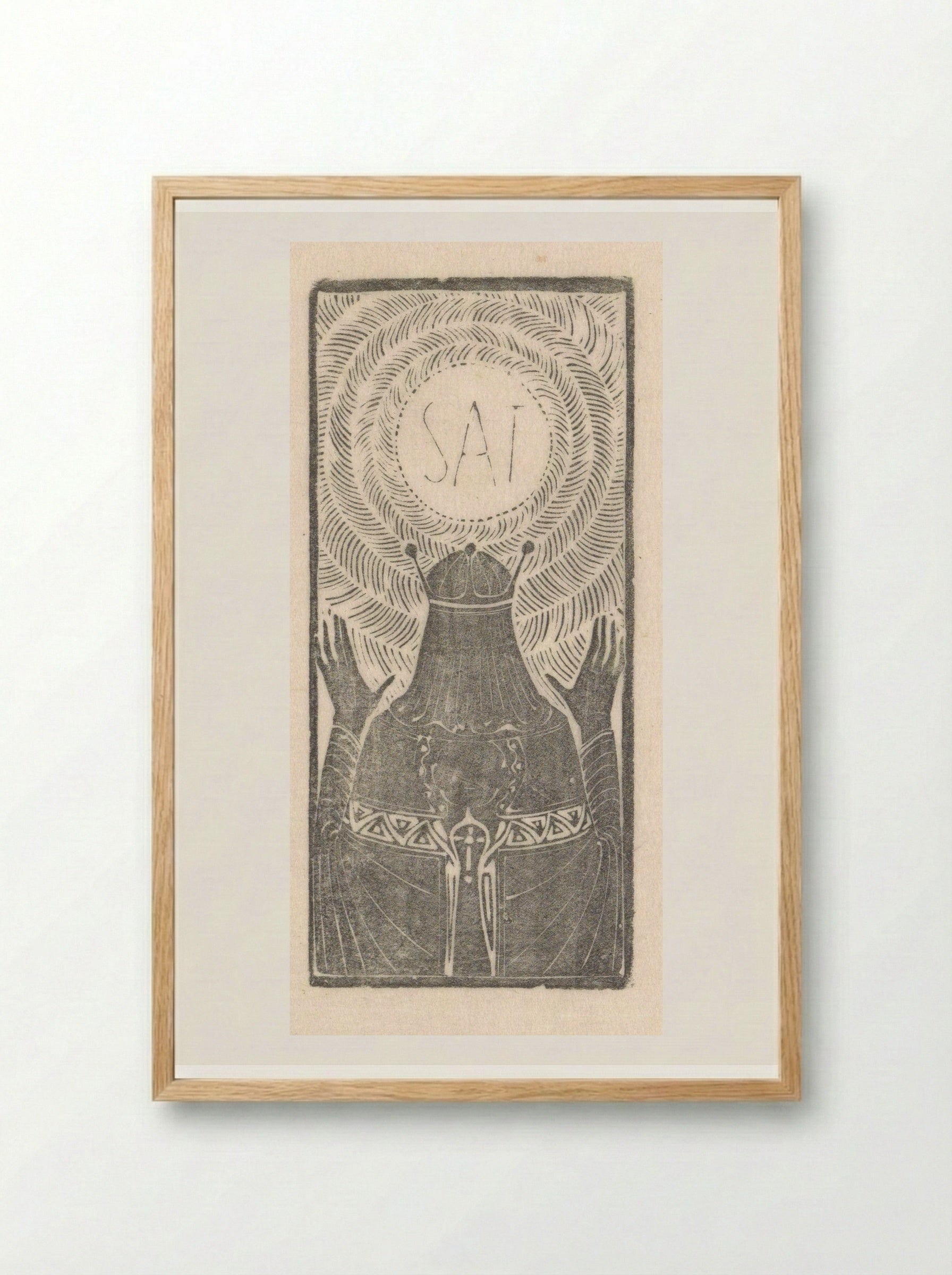 Koning kijkend naar de zon - Karel Petrus Cornelis de Bazel - Framed Print Wood