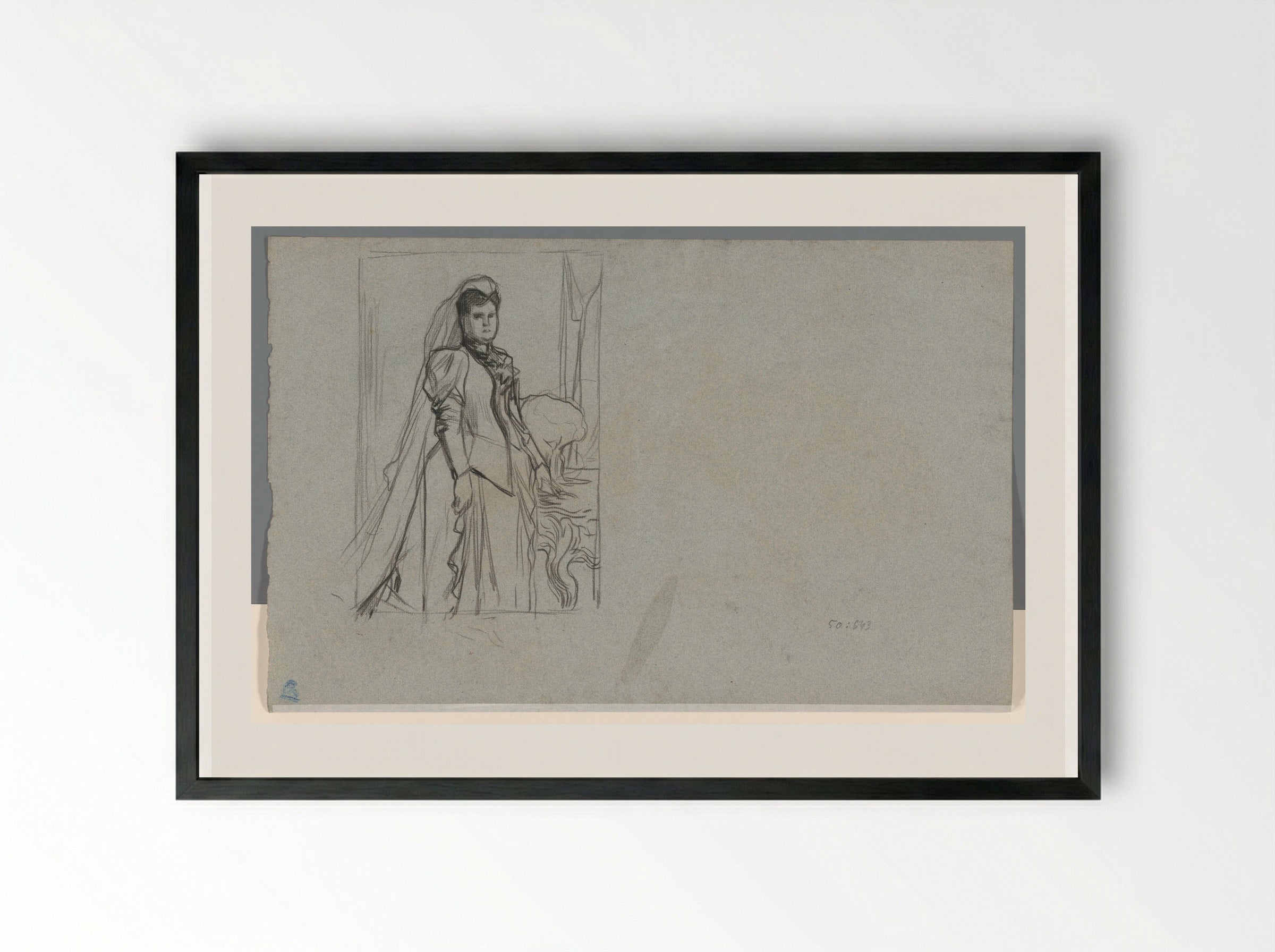 Koningin Emma in weduwendracht - Pieter de Josselin de Jong - Framed Print Black