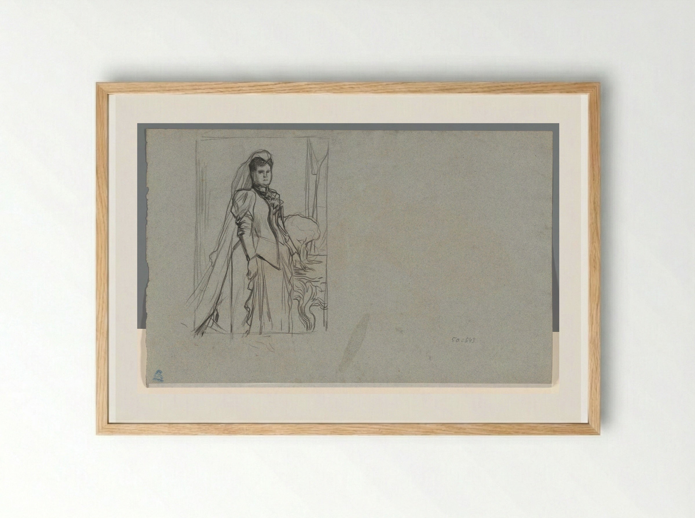 Koningin Emma in weduwendracht - Pieter de Josselin de Jong - Framed Print Wood