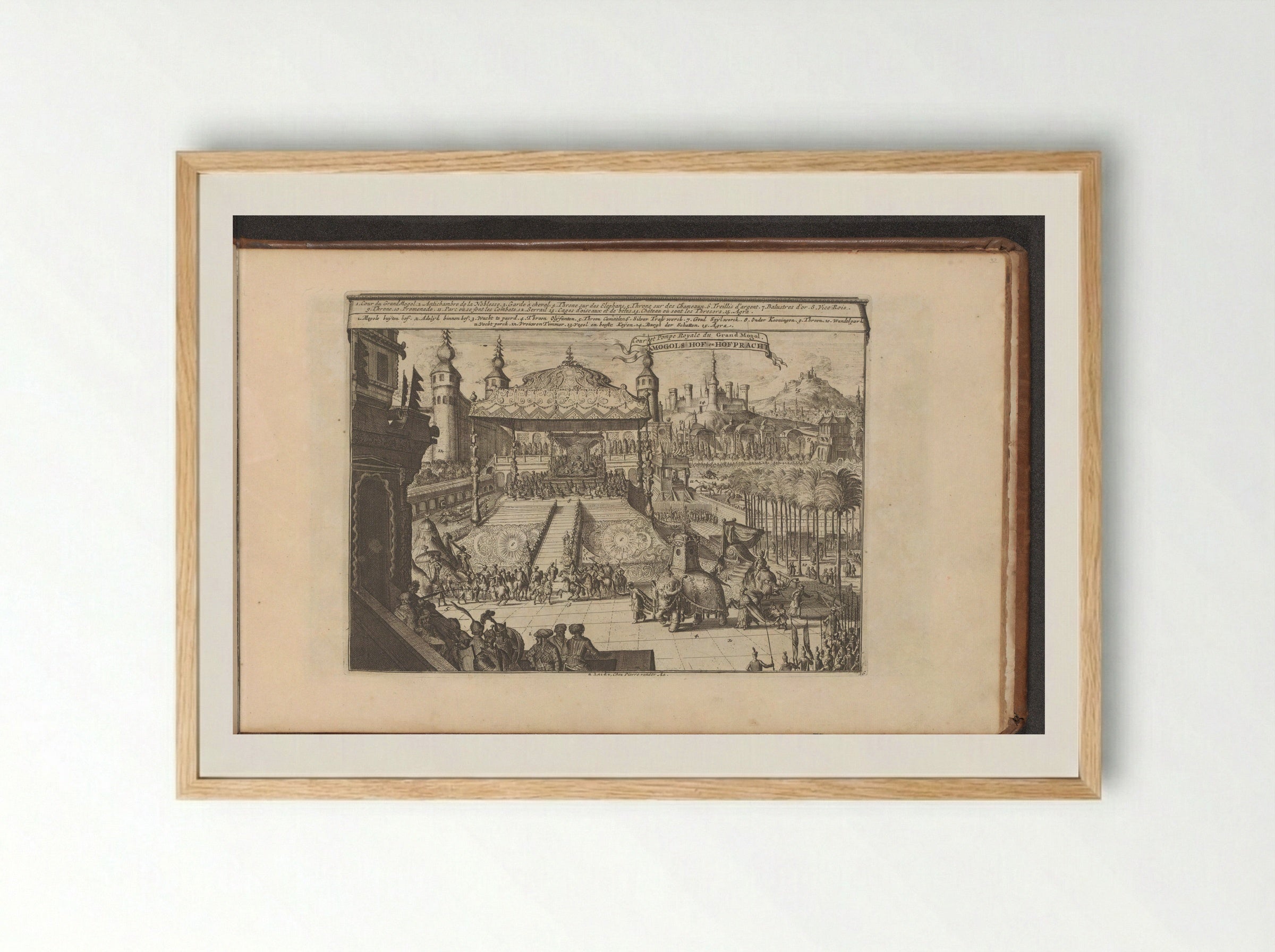 Koninklijk hof in Mongolië - Romeyn de Hooghe - Framed Print Wood