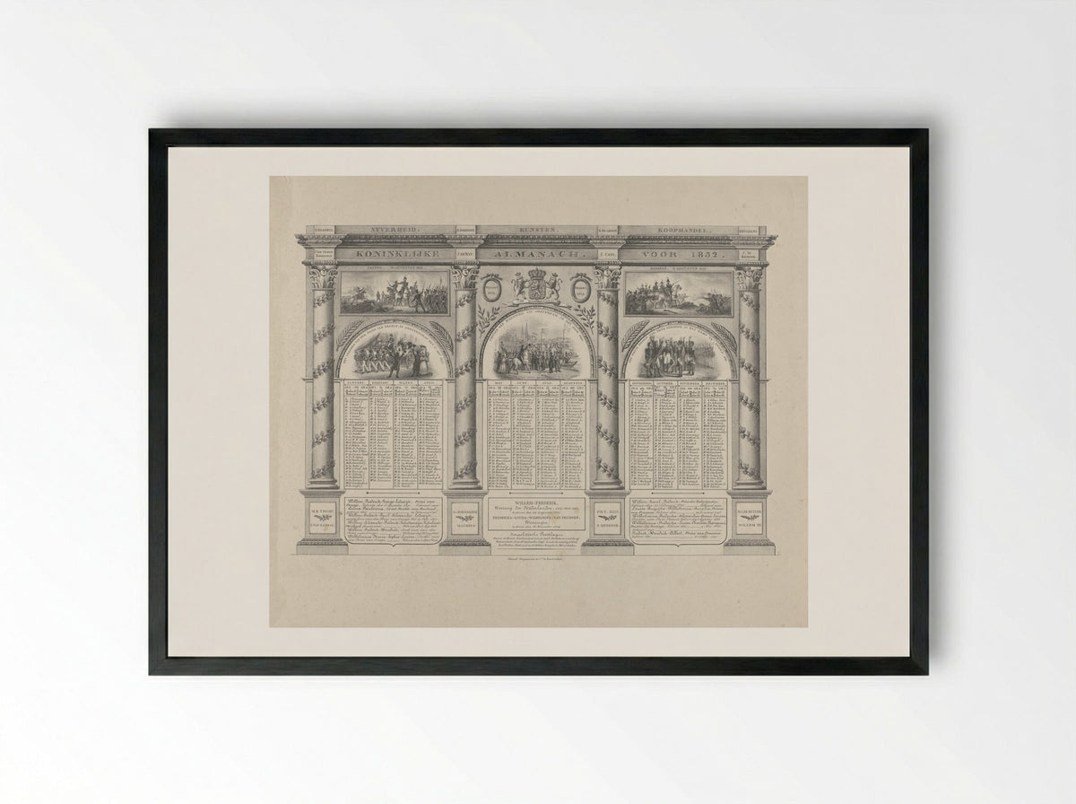 Koninklijke Almanach voor 1832 - Haatje Pieters Oosterhuis - Framed Print Black