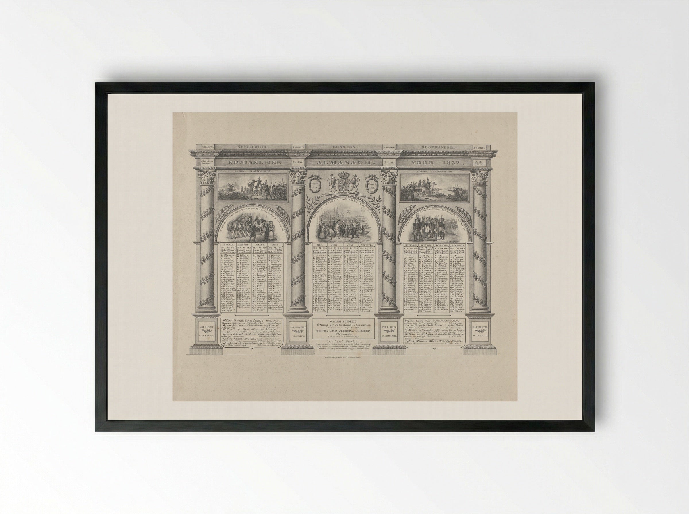 Koninklijke Almanach voor 1832 - Haatje Pieters Oosterhuis - Framed Print Black