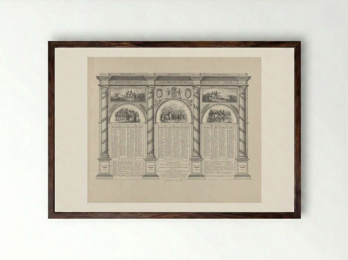 Koninklijke Almanach voor 1832 - Haatje Pieters Oosterhuis - Framed Print Dark Wood