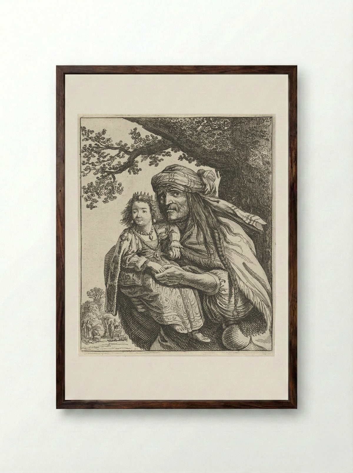 Konstance in gesprek met Don Jan - Pieter Nolpe - Framed Print Dark Wood