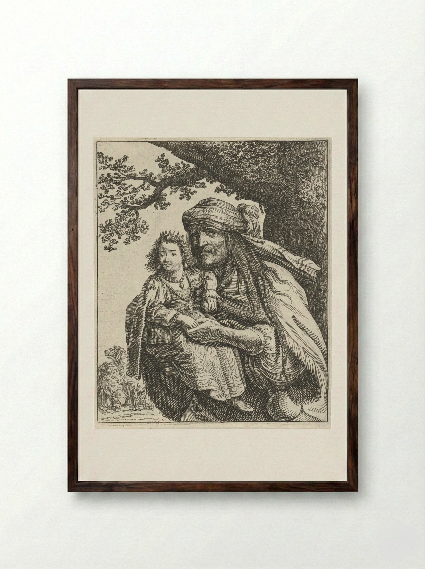 Konstance in gesprek met Don Jan - Pieter Nolpe - Framed Print Dark Wood
