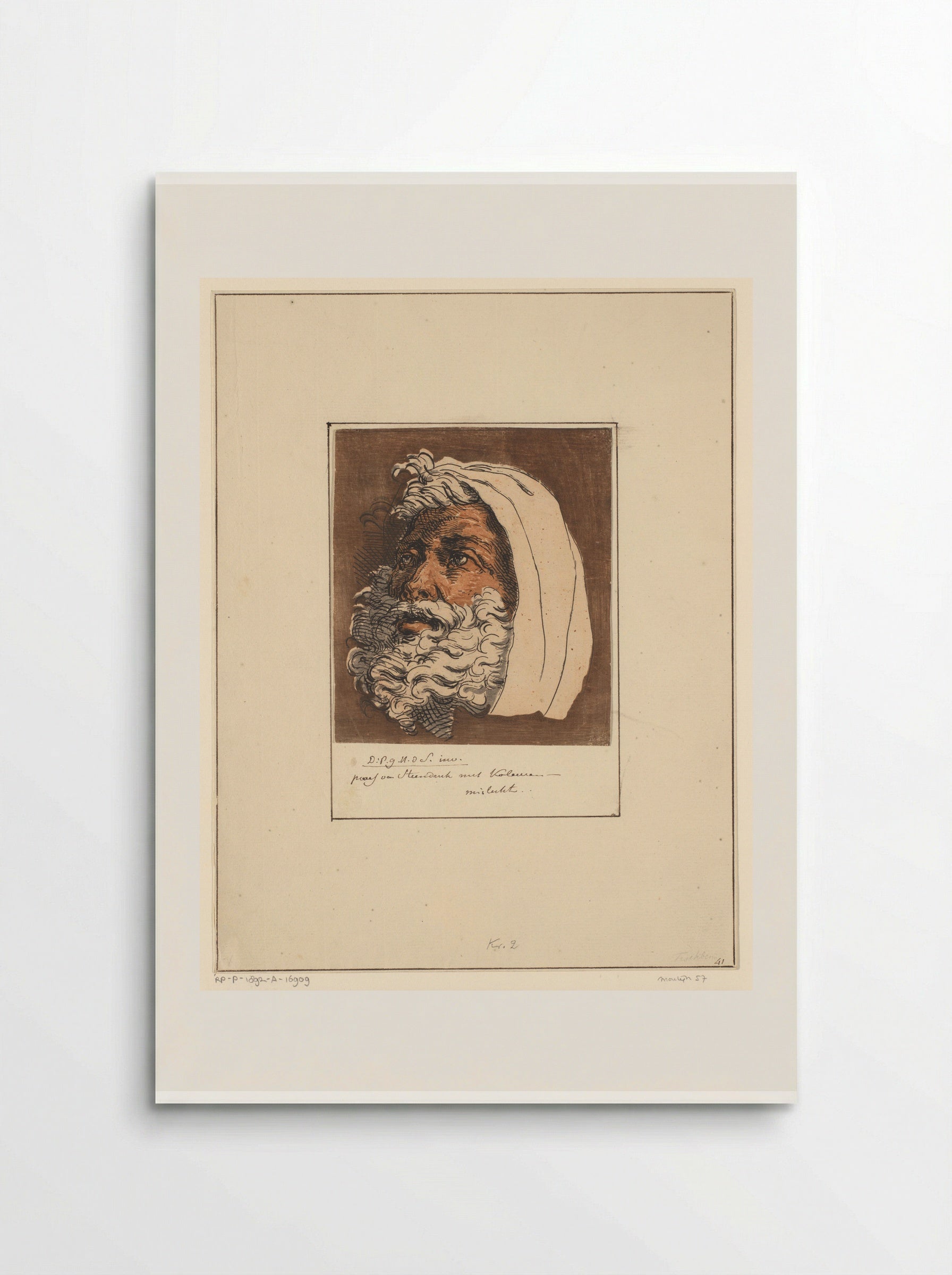 Kop van een grijsaard - David Pièrre Giottino Humbert de Superville - Poster