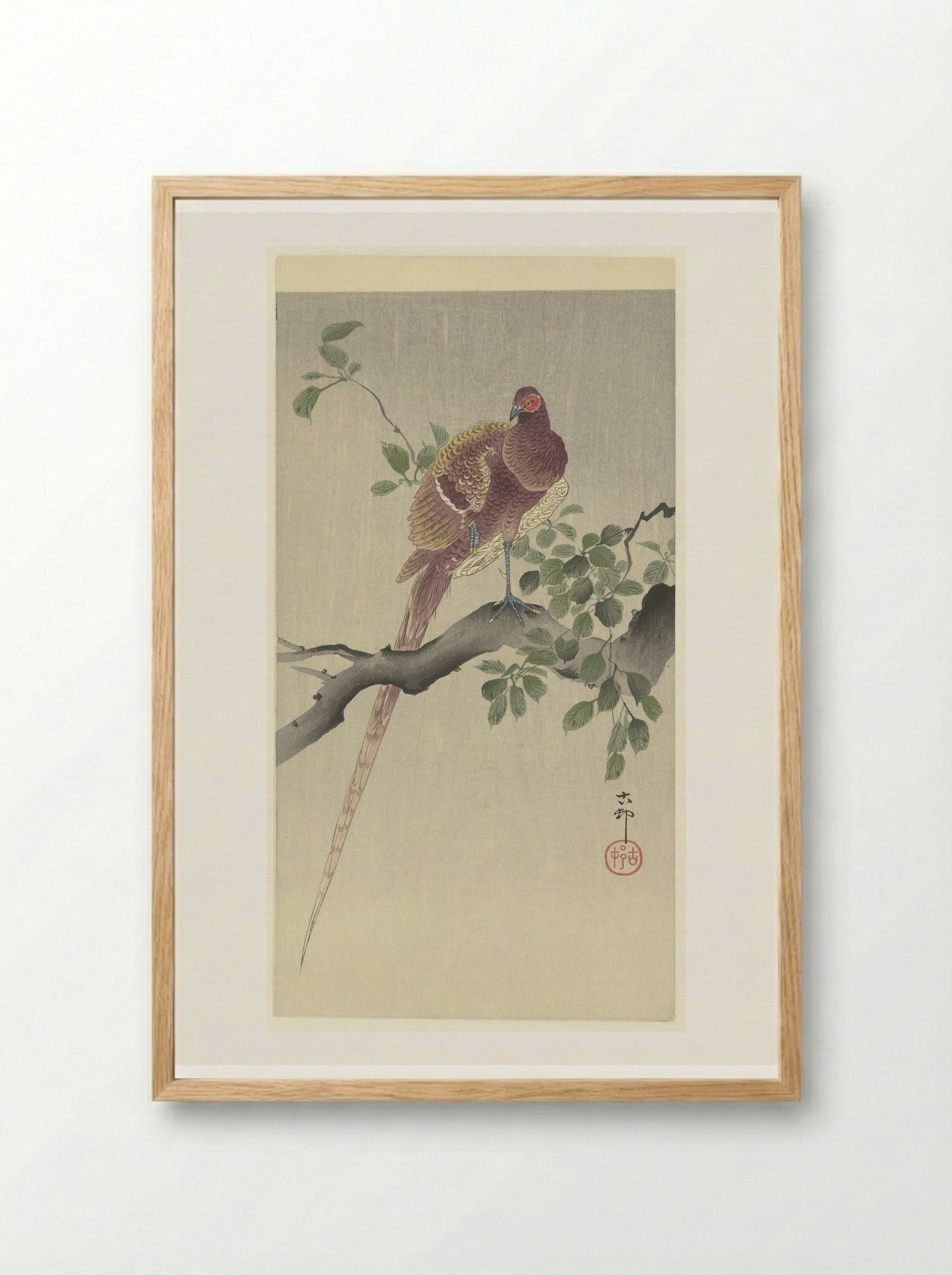 Koperfazant (Copper Pheasant) - Matsuki Heikichi - Framed Print Wood