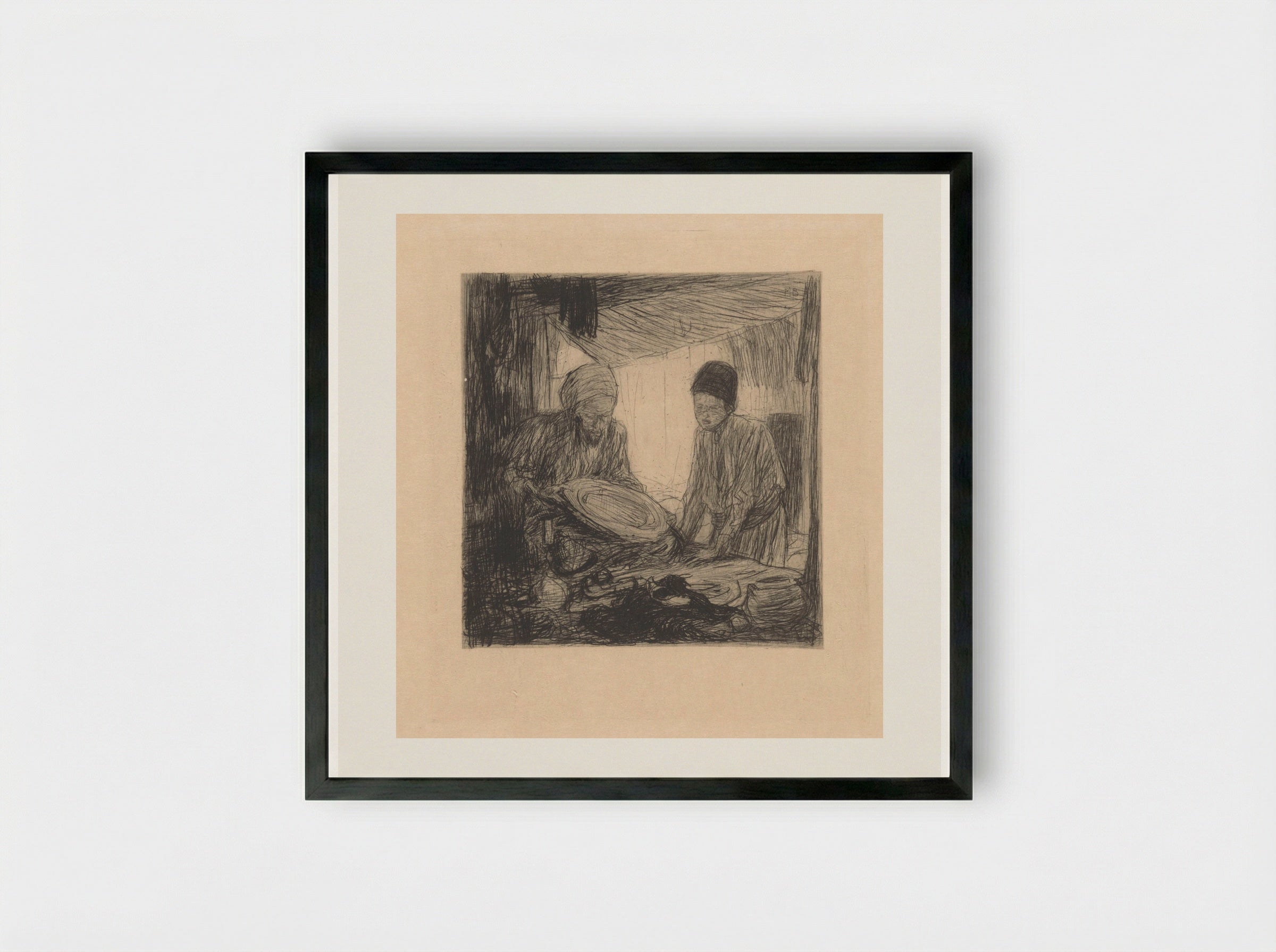 Koperslager in Constantinopel - Marius Bauer - Framed Print Black
