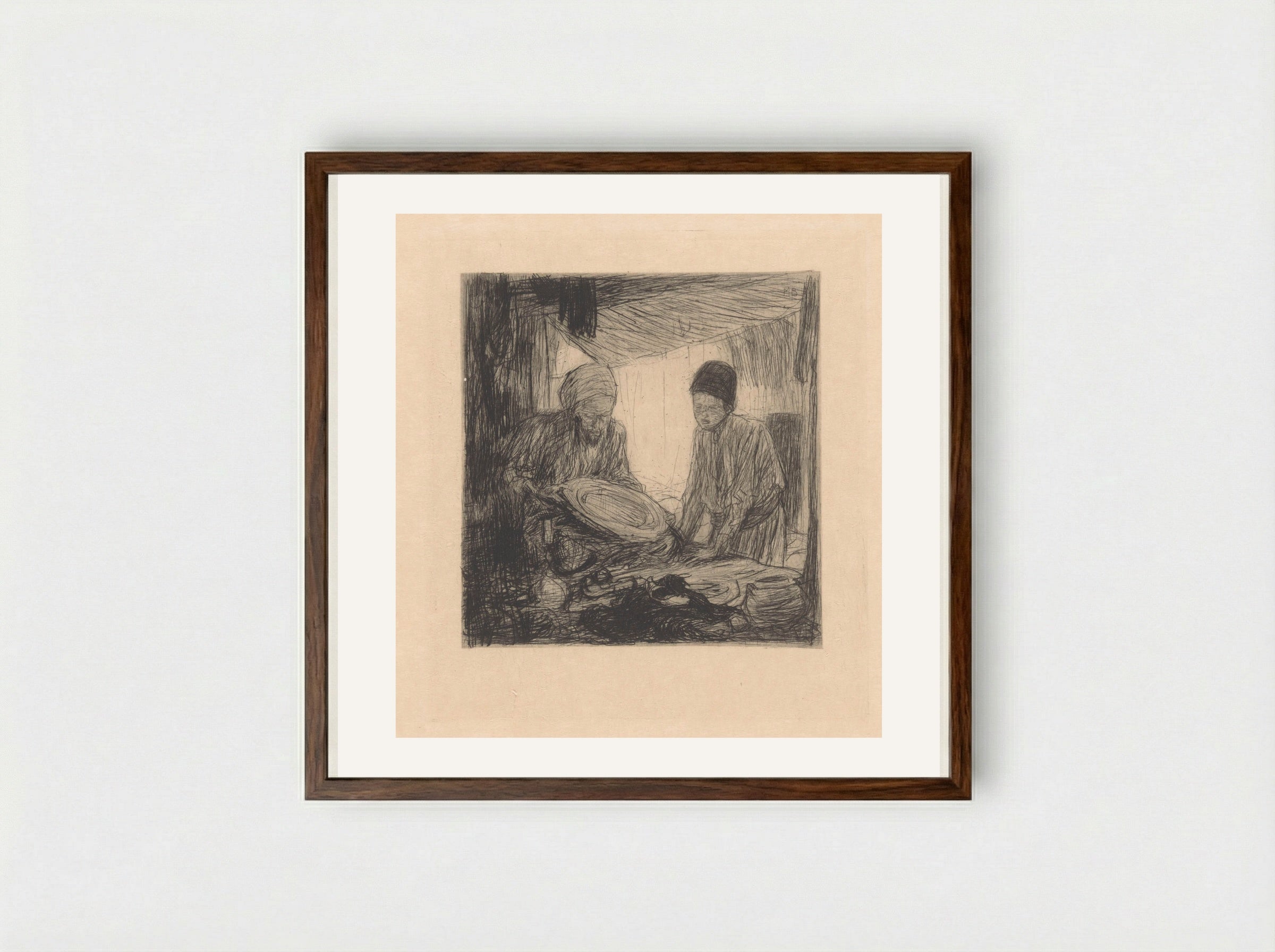 Koperslager in Constantinopel - Marius Bauer - Framed Print Dark Wood