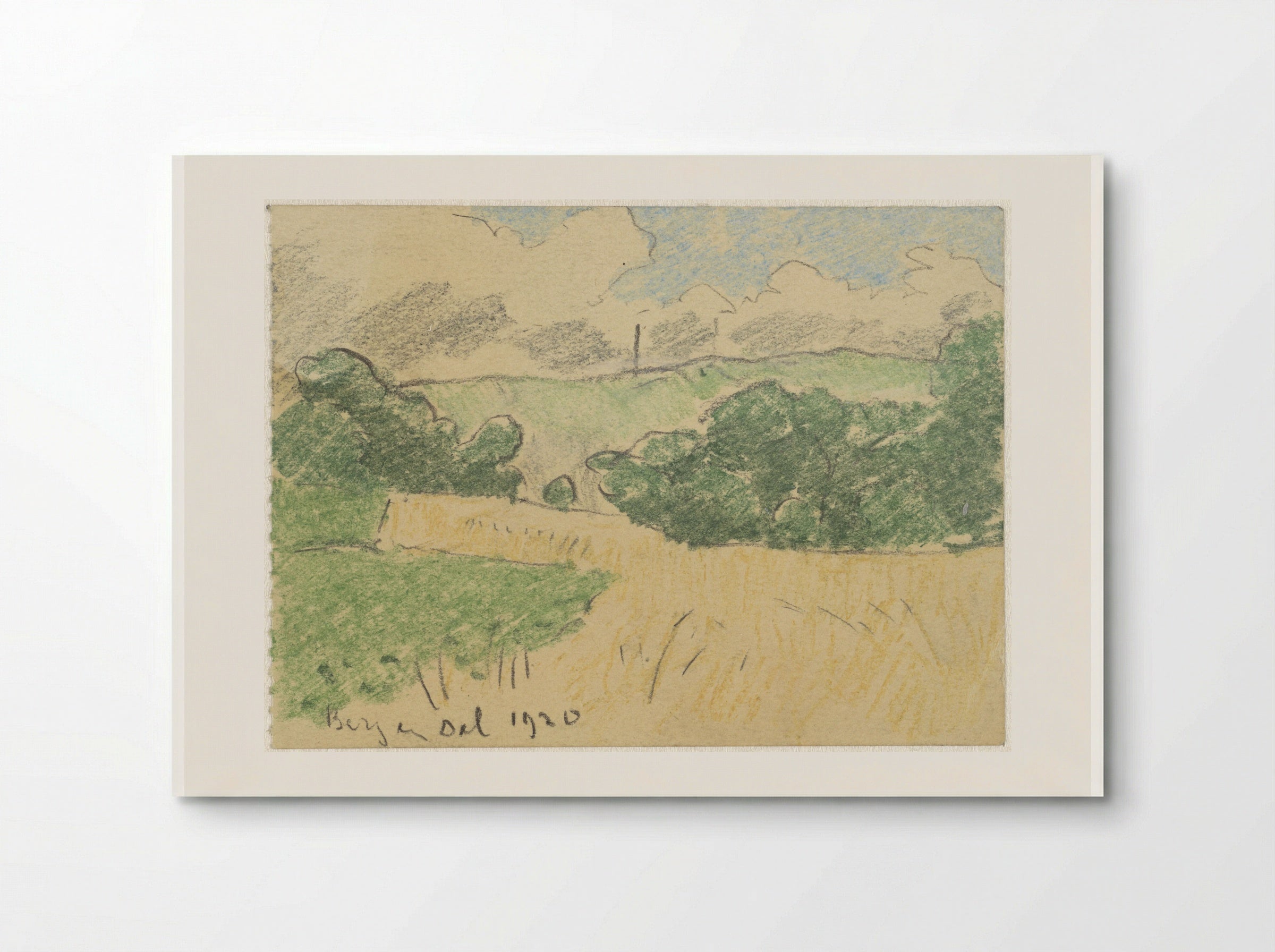 Korenakker tussen bomen - Adolf le Comte - Poster