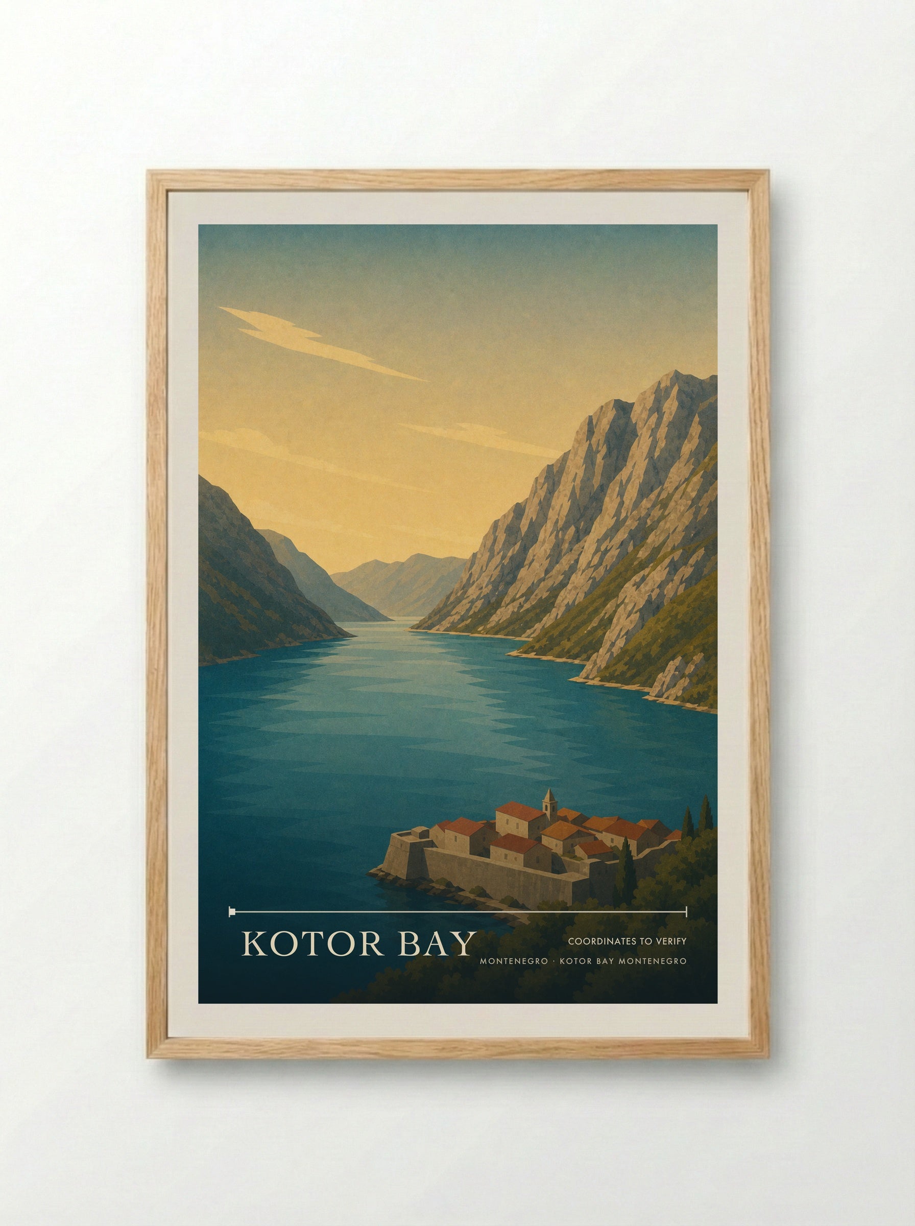 Kotor Bay Montenegro Kotor Bay Montenegro Travel Poster - Framed Print Wood