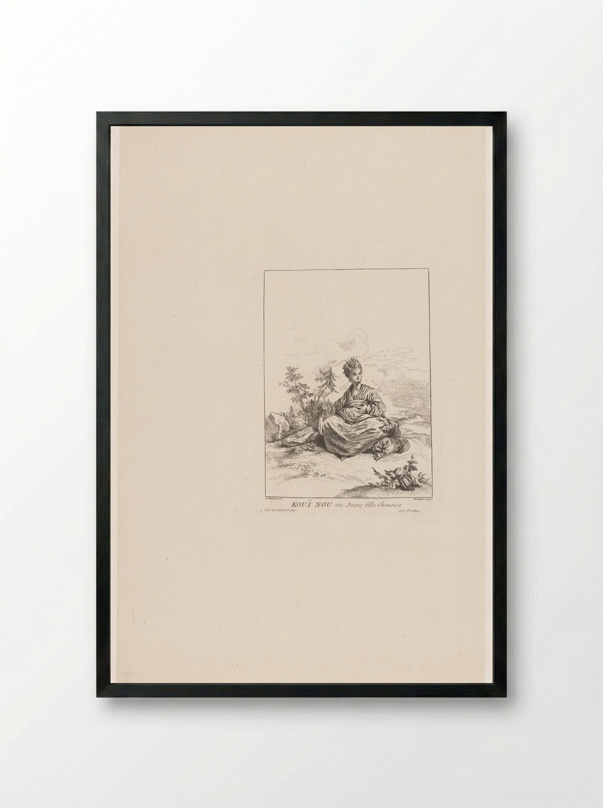 Kouï Nou ou Jeune fille Chinoise - Veuve Chereau - Framed Print Black