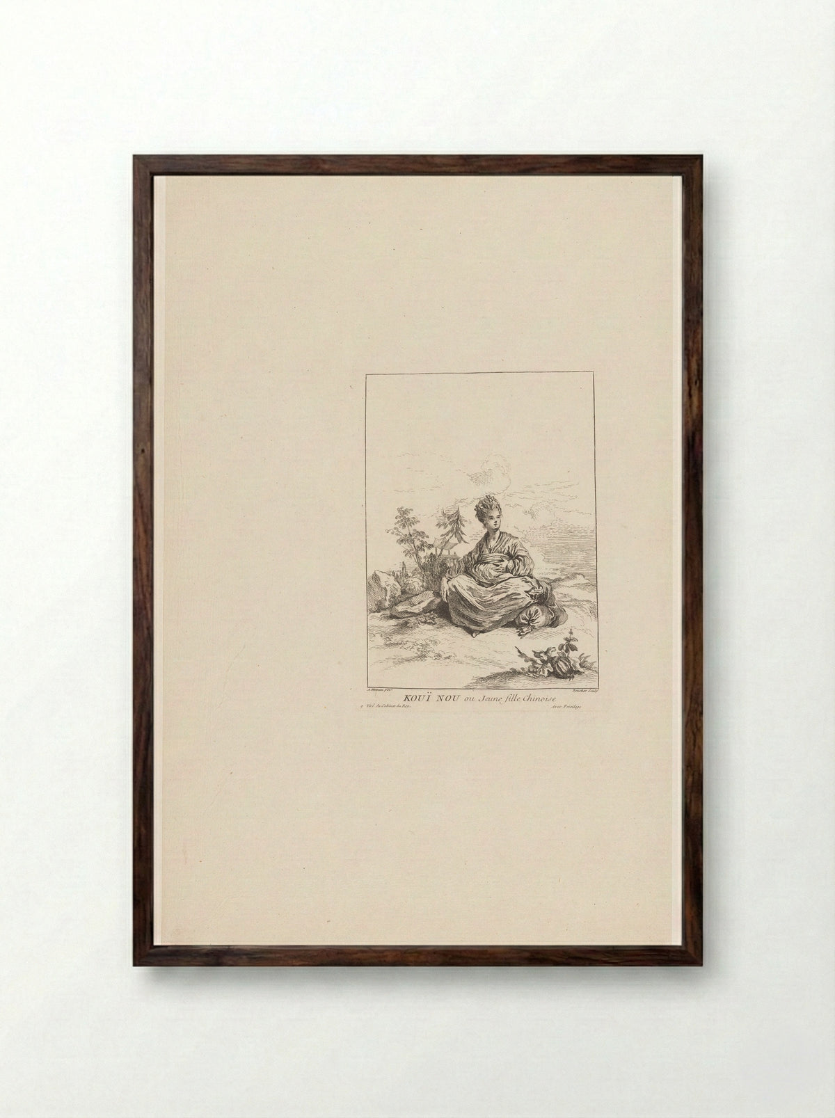 Kouï Nou ou Jeune fille Chinoise - Veuve Chereau - Framed Print Dark Wood