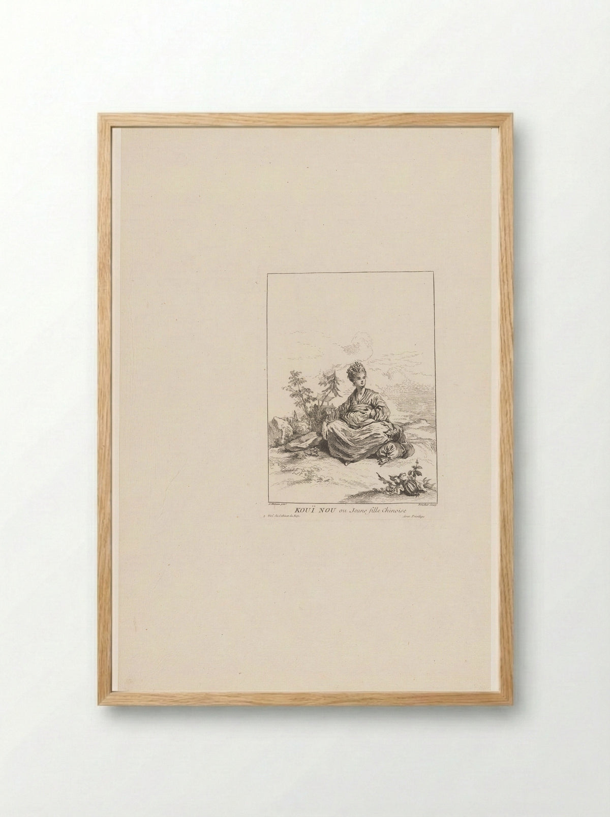 Kouï Nou ou Jeune fille Chinoise - Veuve Chereau - Framed Print Wood