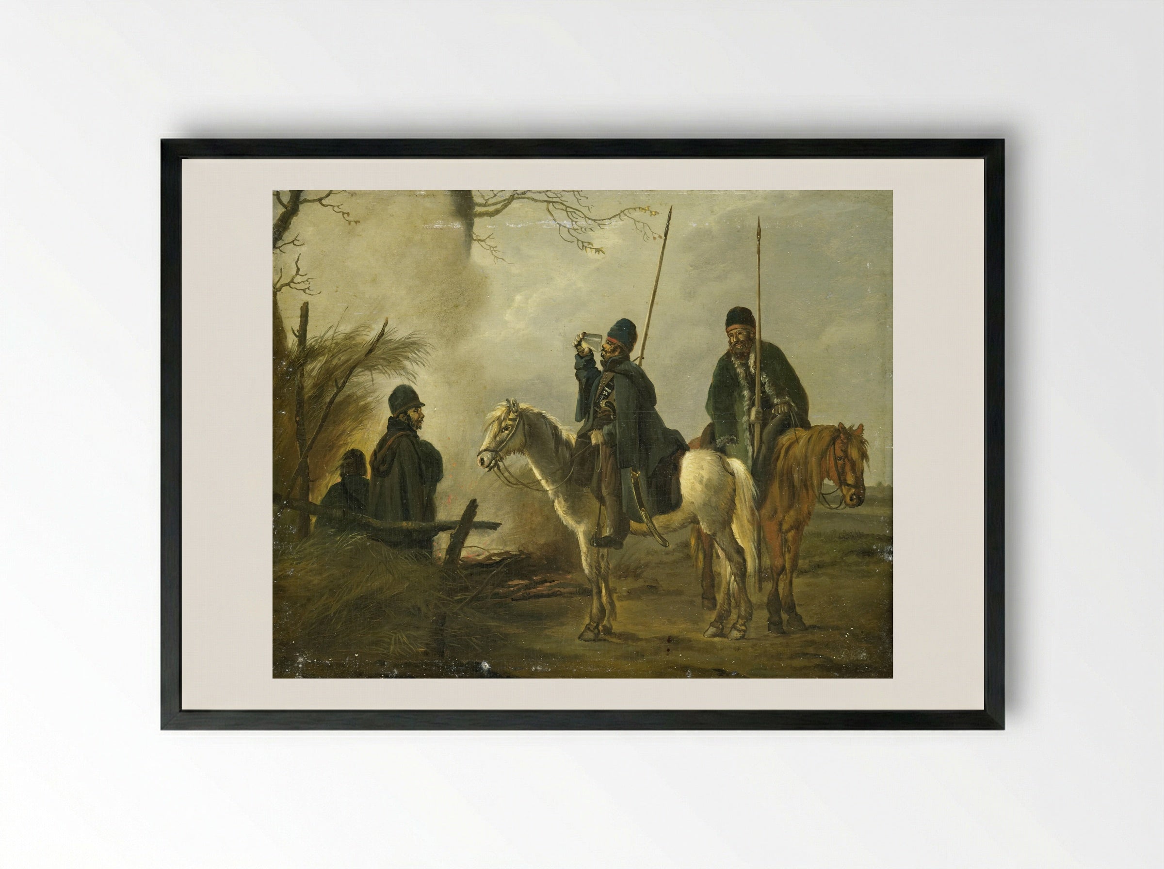 Kozakkenvoorpost in 1813 - Pieter Gerardus van Os - Framed Print Black