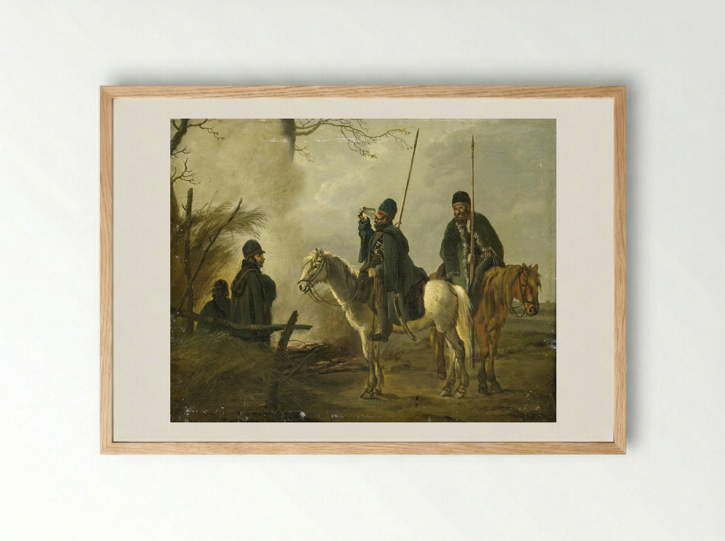 Kozakkenvoorpost in 1813 - Pieter Gerardus van Os - Framed Print Wood