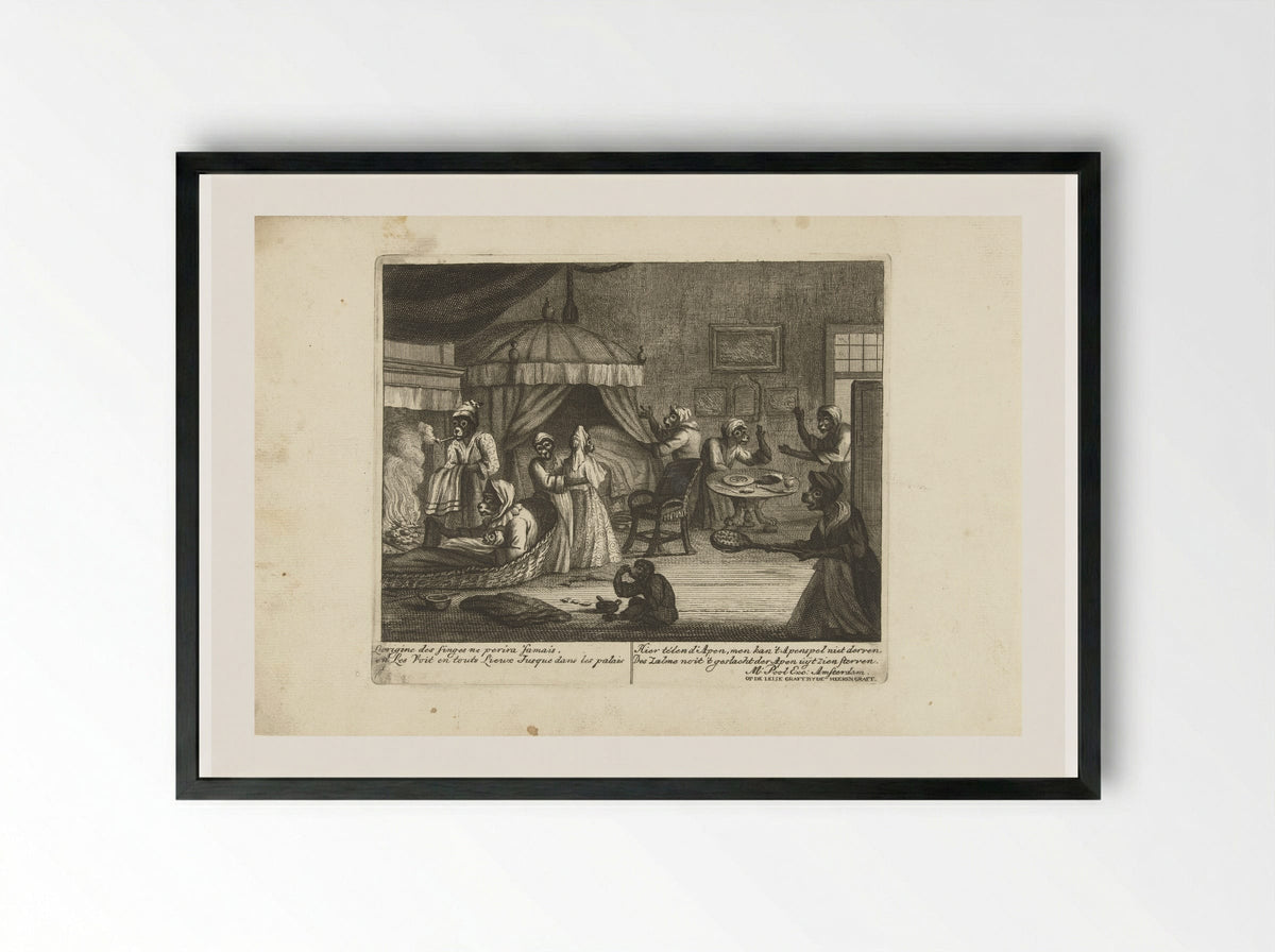 Kraamkamer van de apen - Matthijs Pool - Framed Print Black