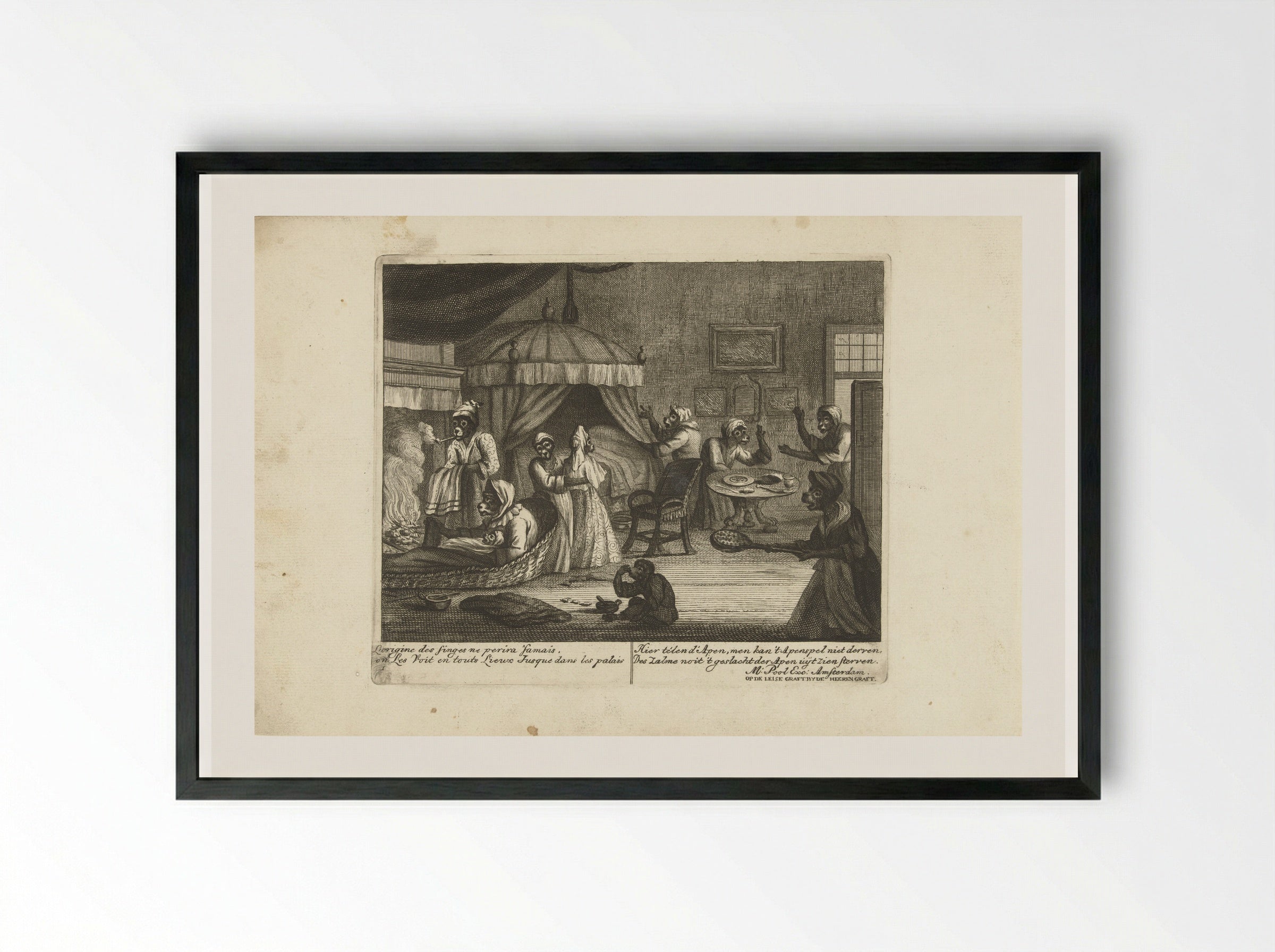Kraamkamer van de apen - Matthijs Pool - Framed Print Black