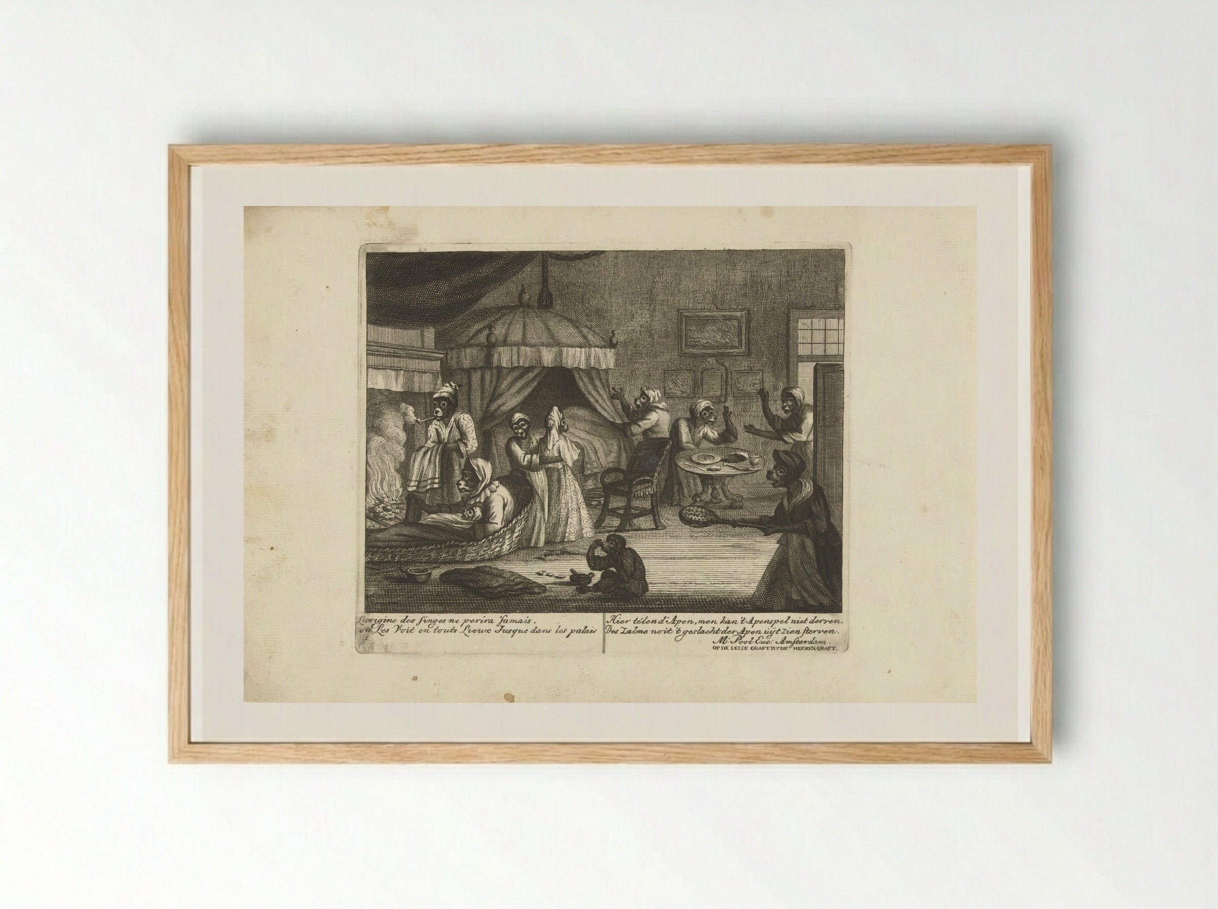 Kraamkamer van de apen - Matthijs Pool - Framed Print Wood