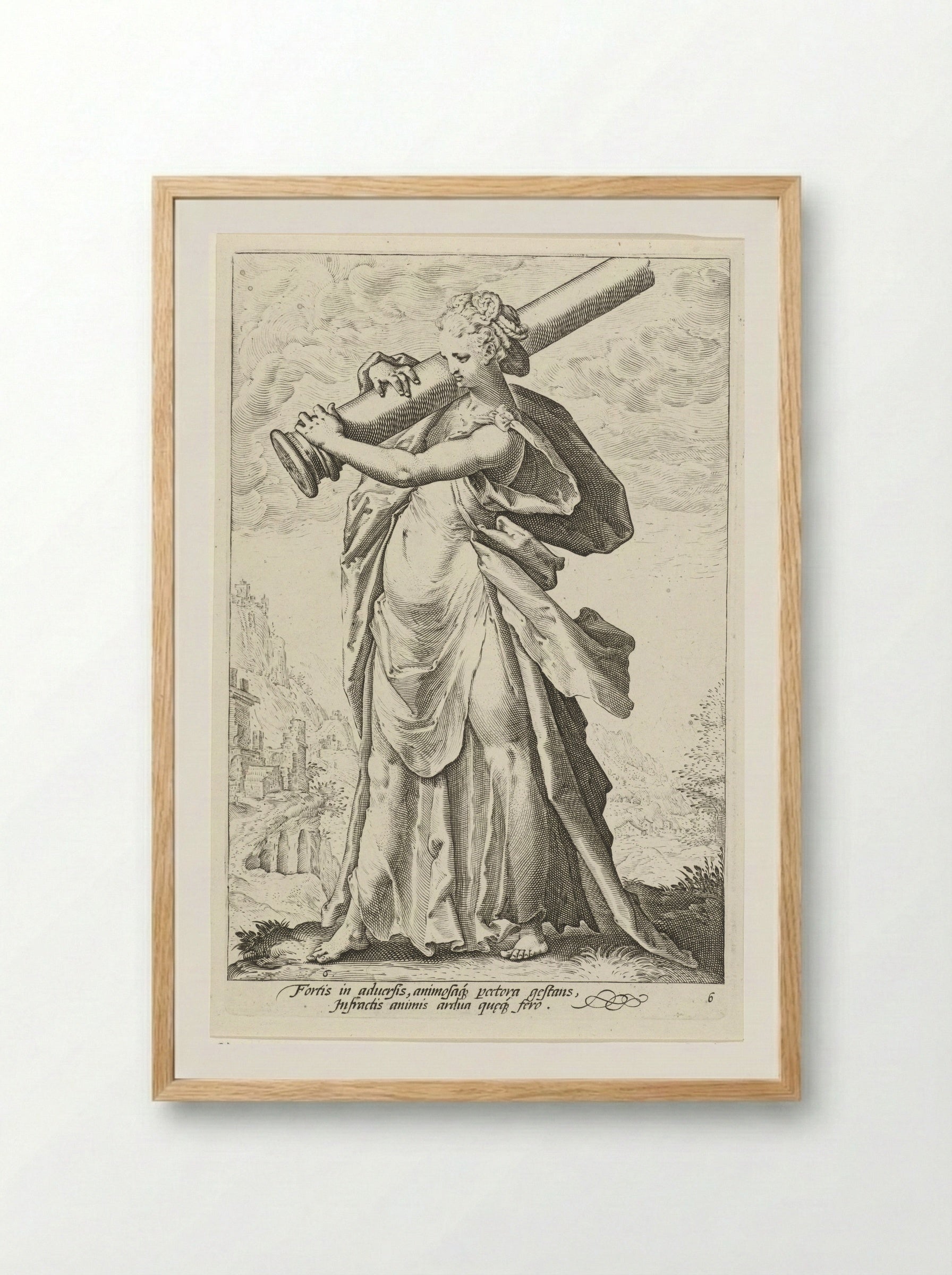 Kracht (Fortitudo) - Claes Jansz. Visscher (II) - Framed Print Wood