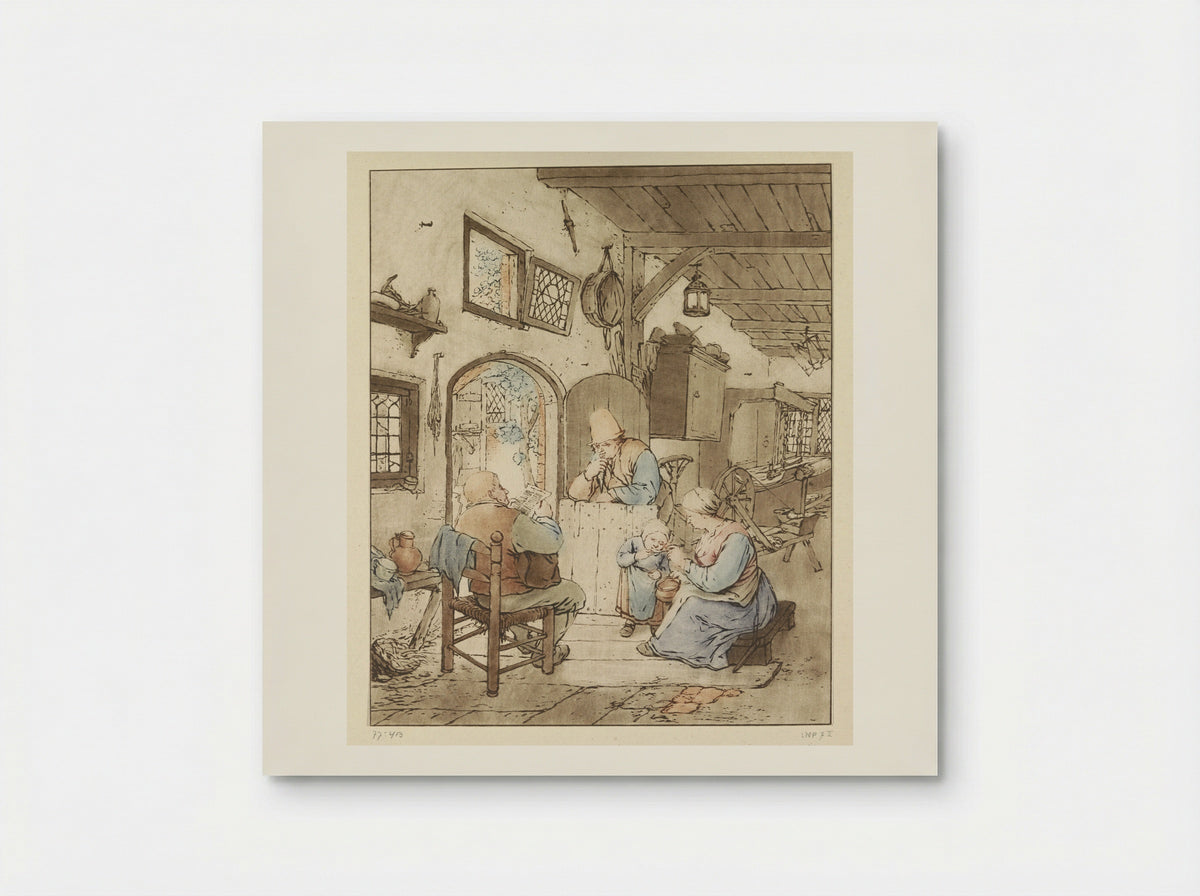 Krantlezer in interieur - Cornelis Ploos van Amstel - Poster