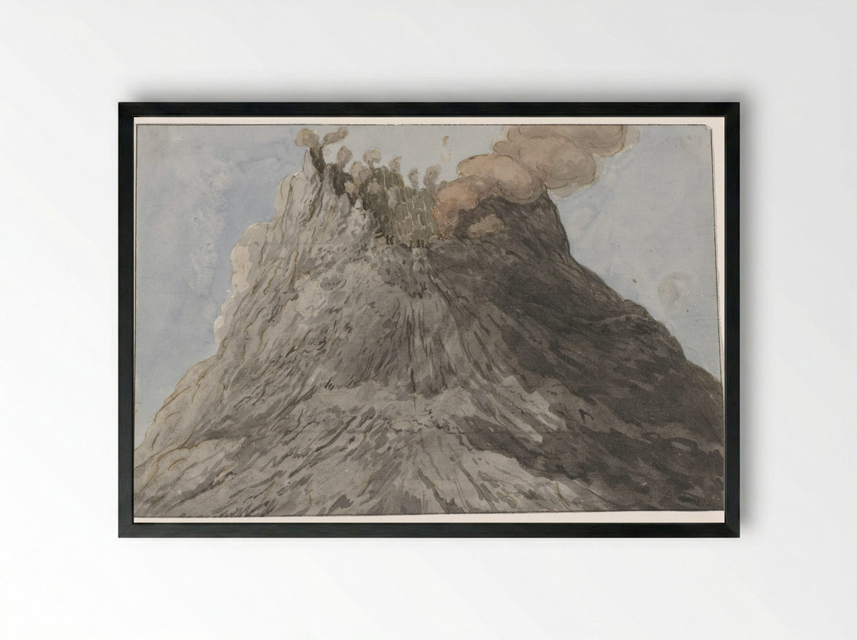 Krater van de Etna - Willem Carel Dierkens - Framed Print Black