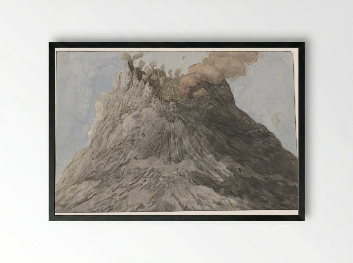 Krater van de Etna - Willem Carel Dierkens - Framed Print Black