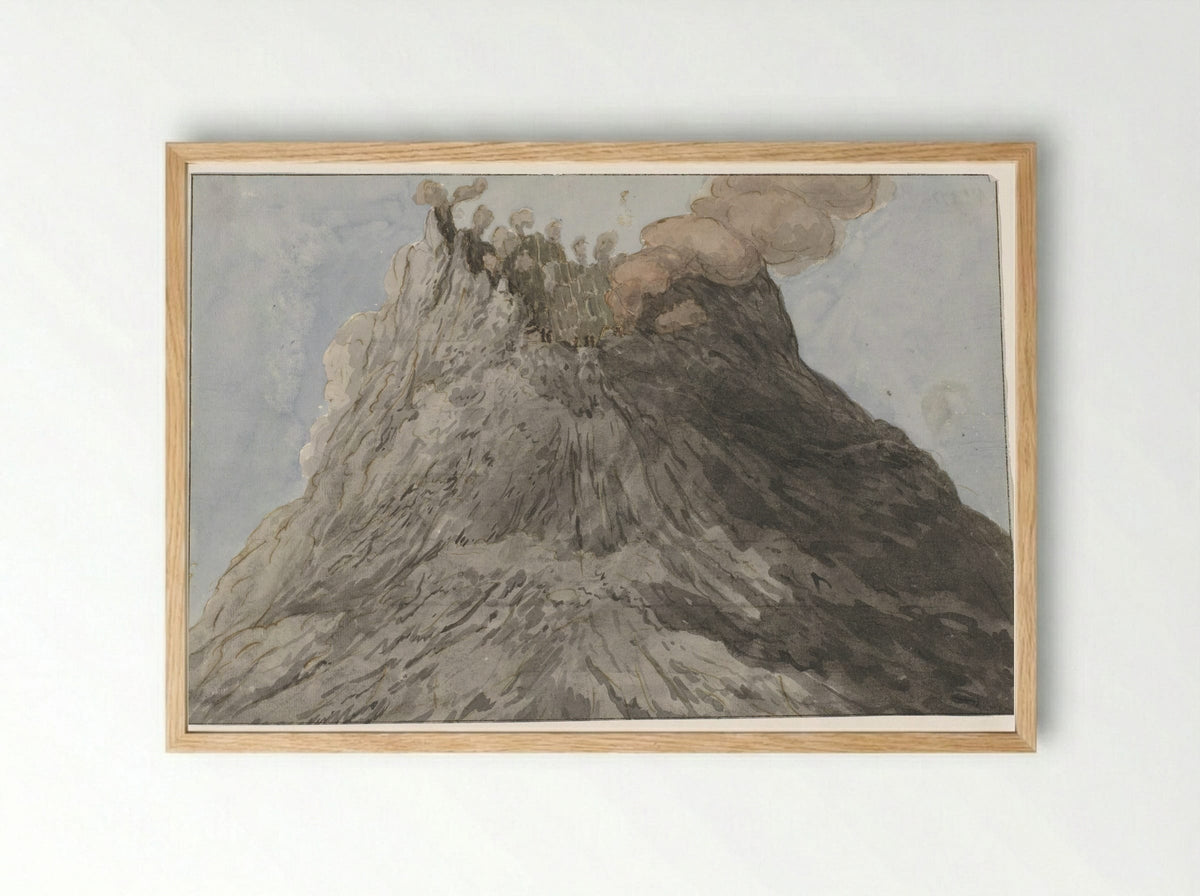 Krater van de Etna - Willem Carel Dierkens - Framed Print Wood