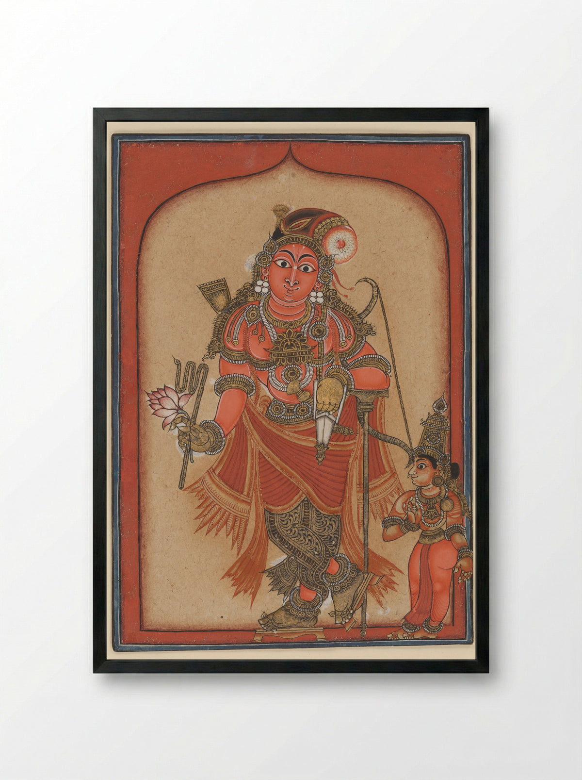 Krishna Rajagopalaswamy, king of the cowherds - Tirupati School - Framed Print Black