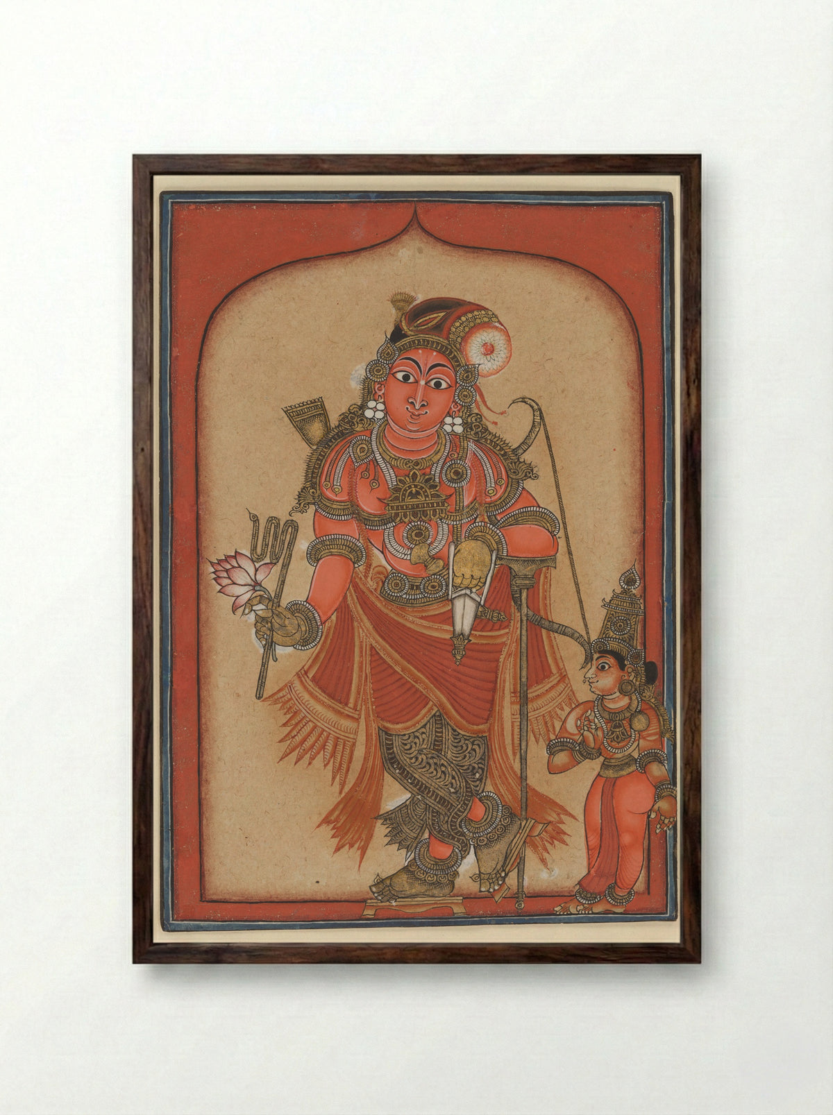 Krishna Rajagopalaswamy, king of the cowherds - Tirupati School - Framed Print Dark Wood