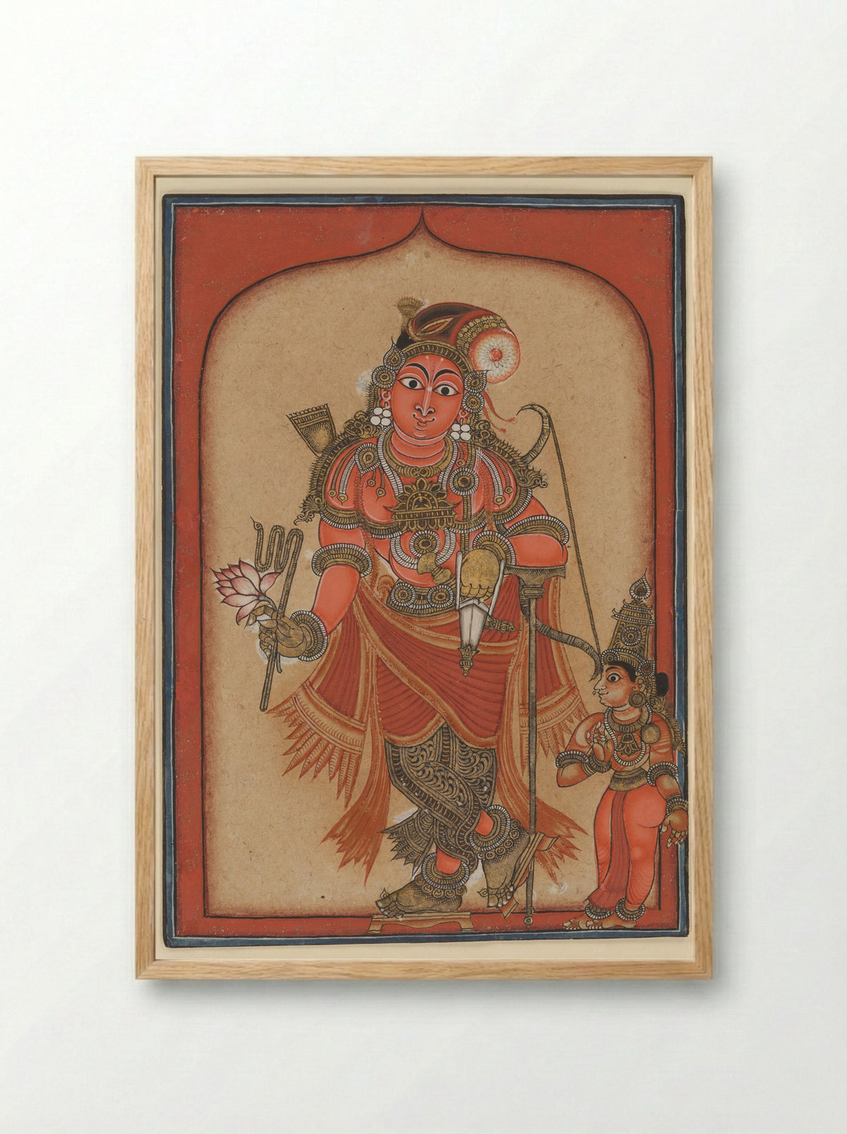 Krishna Rajagopalaswamy, king of the cowherds - Tirupati School - Framed Print Wood