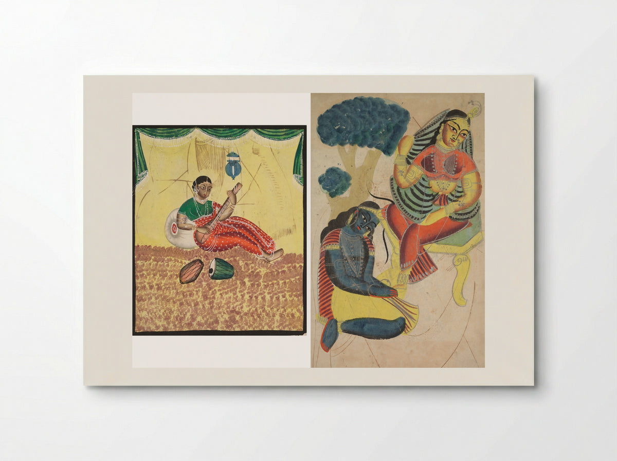 Krishna Stroking Radha's Feet - Fine Art Print - Poster