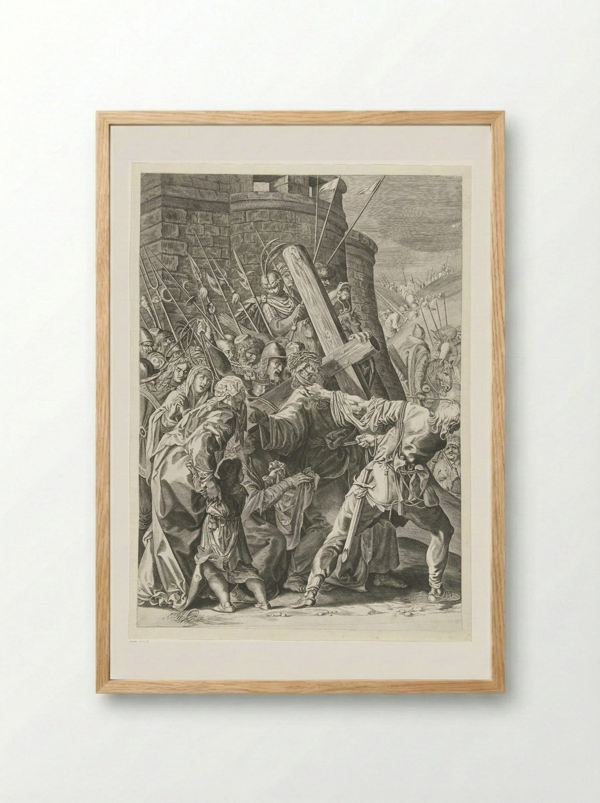 Kruisdraging van Christus - Aegidius Sadeler (II) - Framed Print Wood