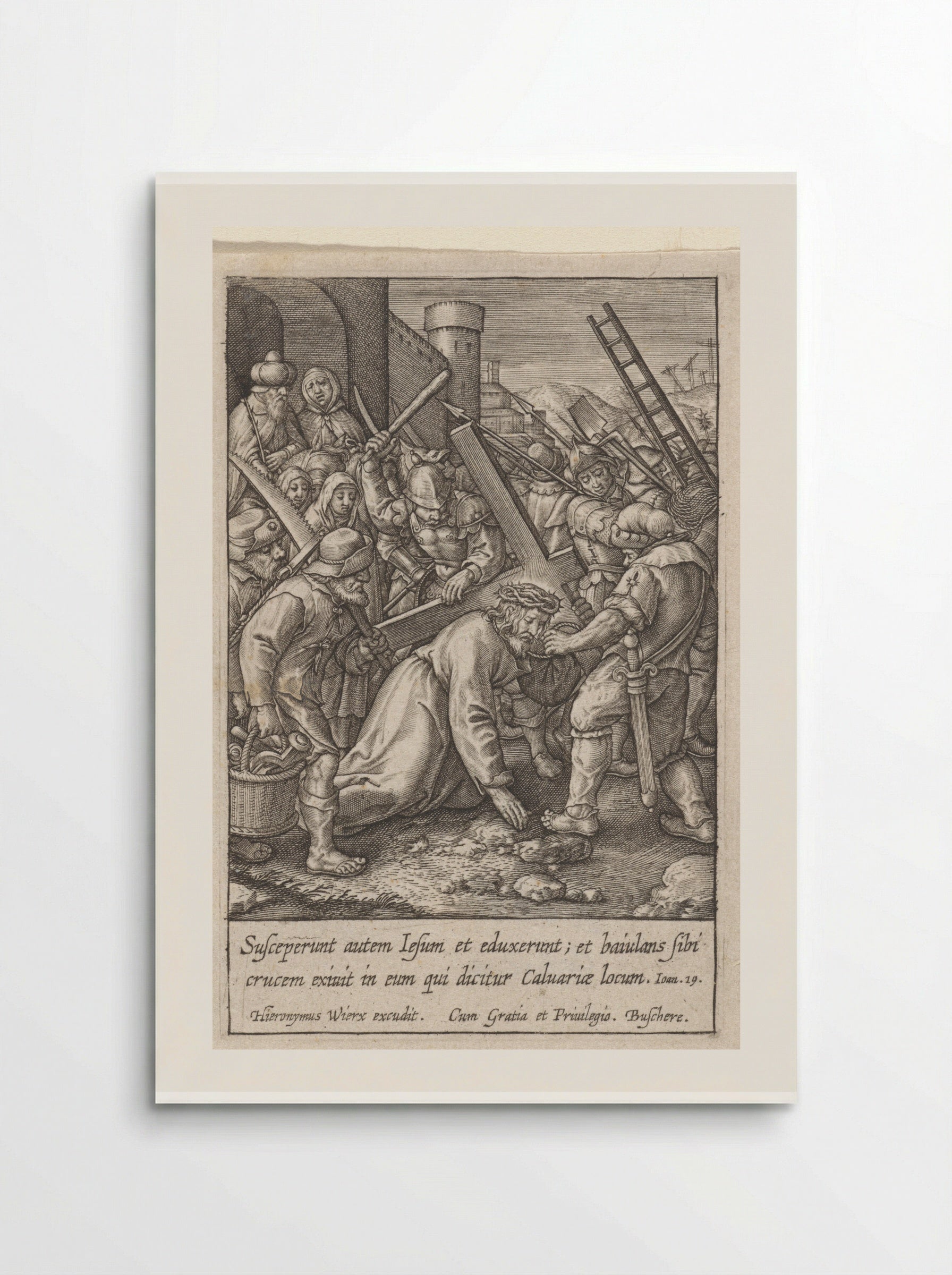 Kruisdraging - Hieronymus Wierix - Poster