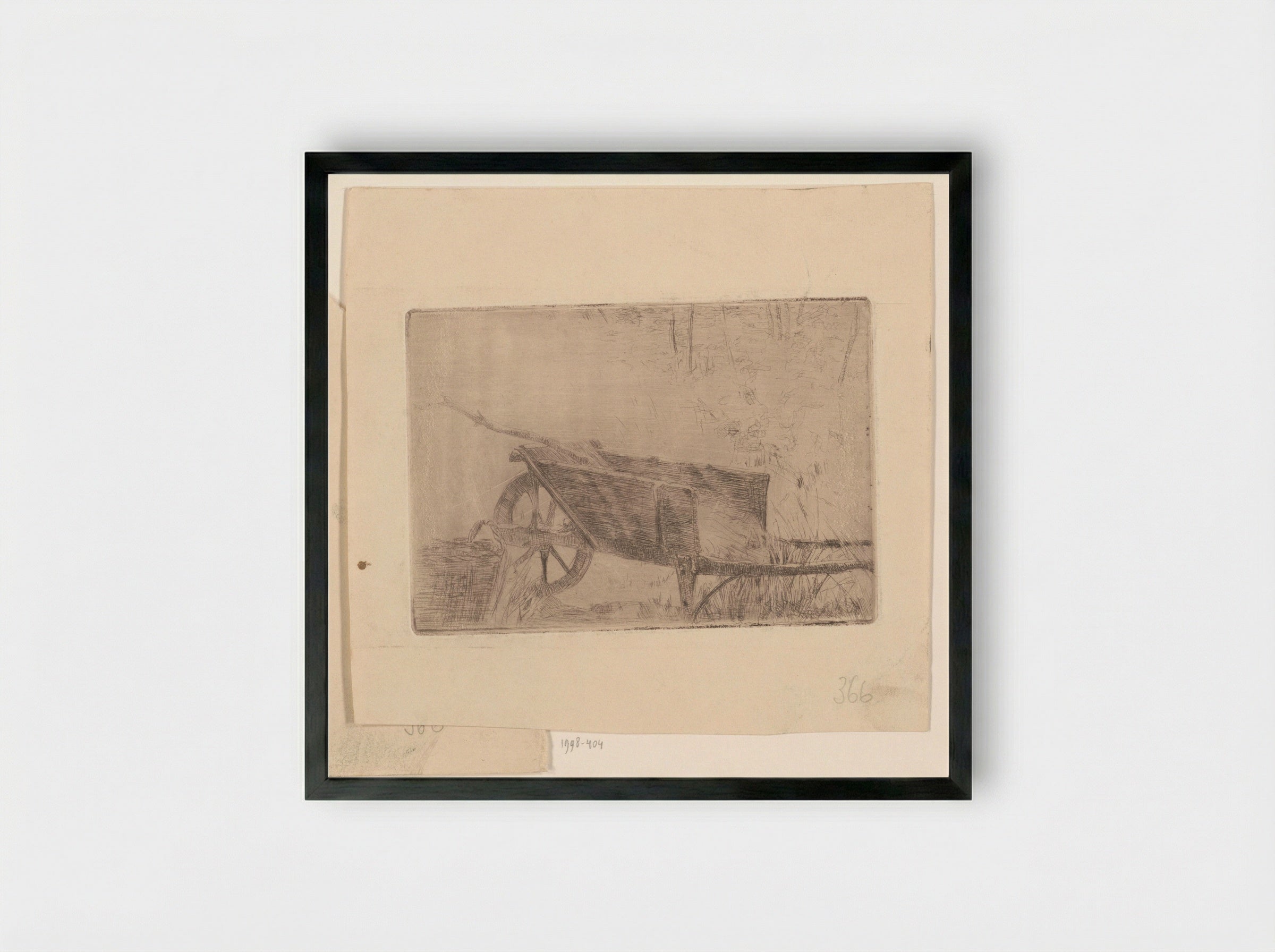 Kruiwagen met hooi - Cornelis Vreedenburgh - Framed Print Black
