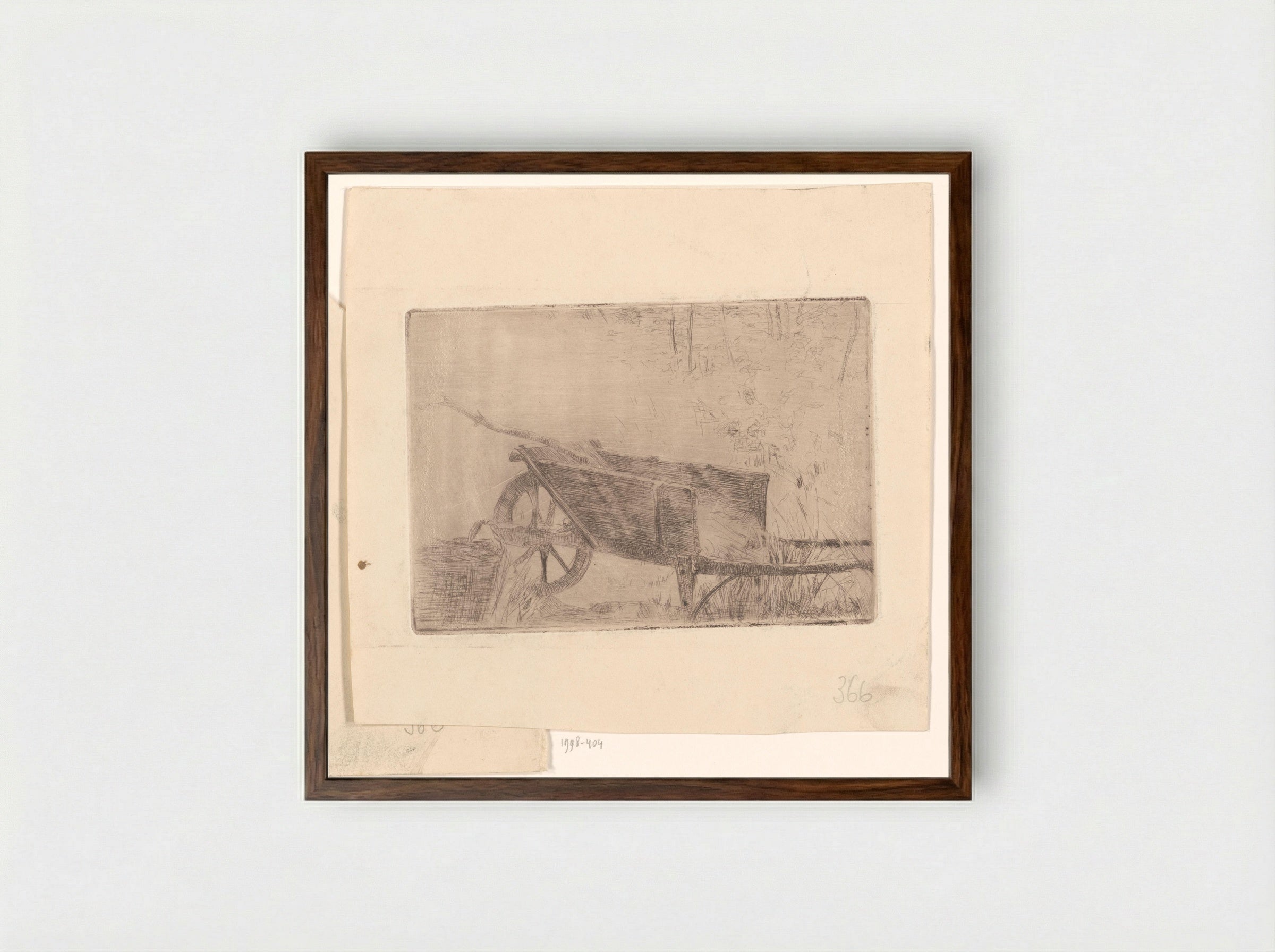 Kruiwagen met hooi - Cornelis Vreedenburgh - Framed Print Dark Wood