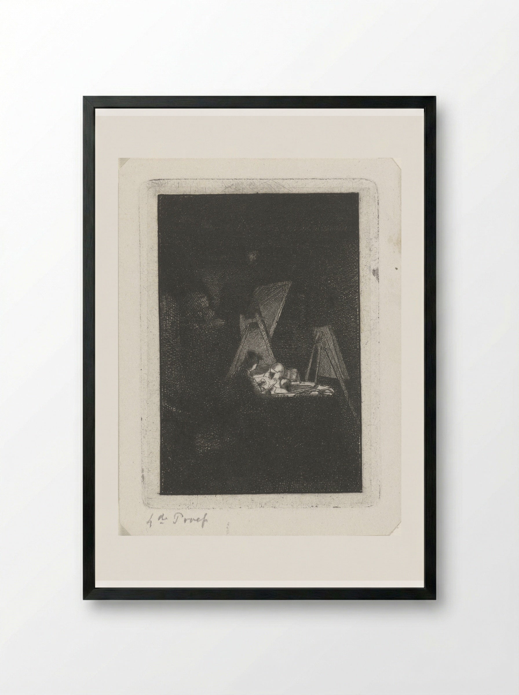 Kunstenaar in zijn atelier - Jacobus Ludovicus Cornet - Framed Print Black