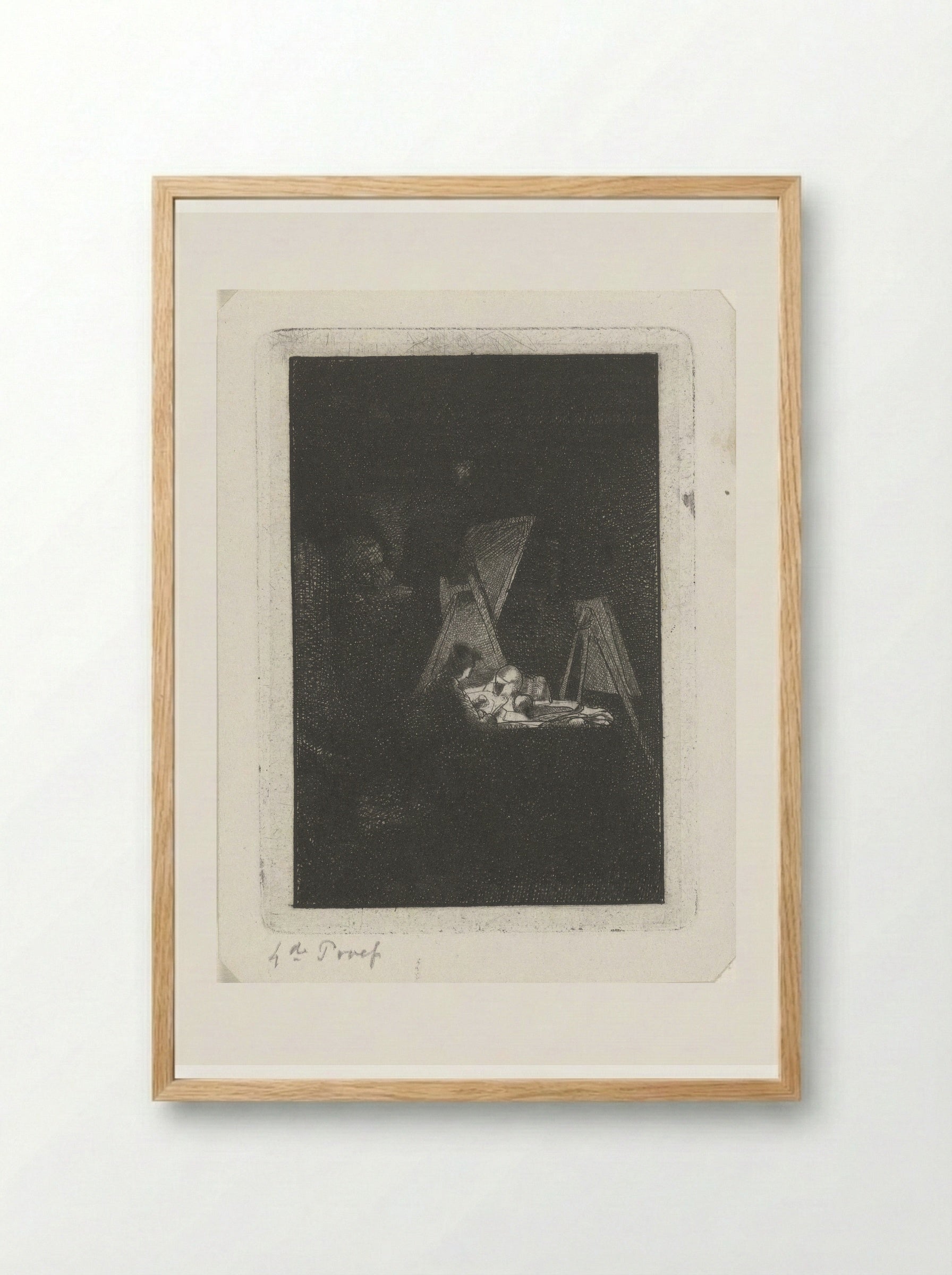 Kunstenaar in zijn atelier - Jacobus Ludovicus Cornet - Framed Print Wood