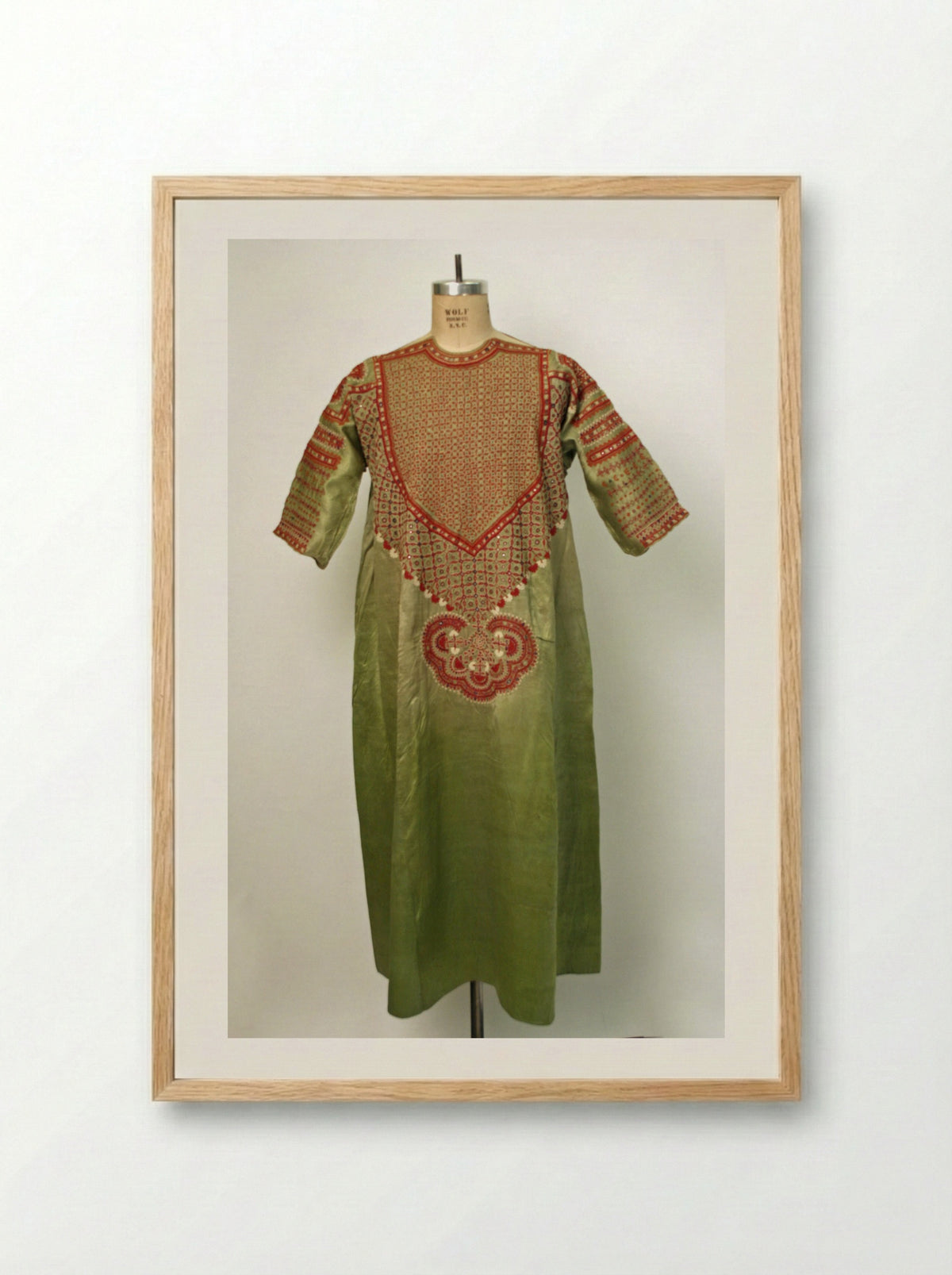 Kurta (Embroidered Silk Tunic) - Fine Art Print - Framed Print Wood