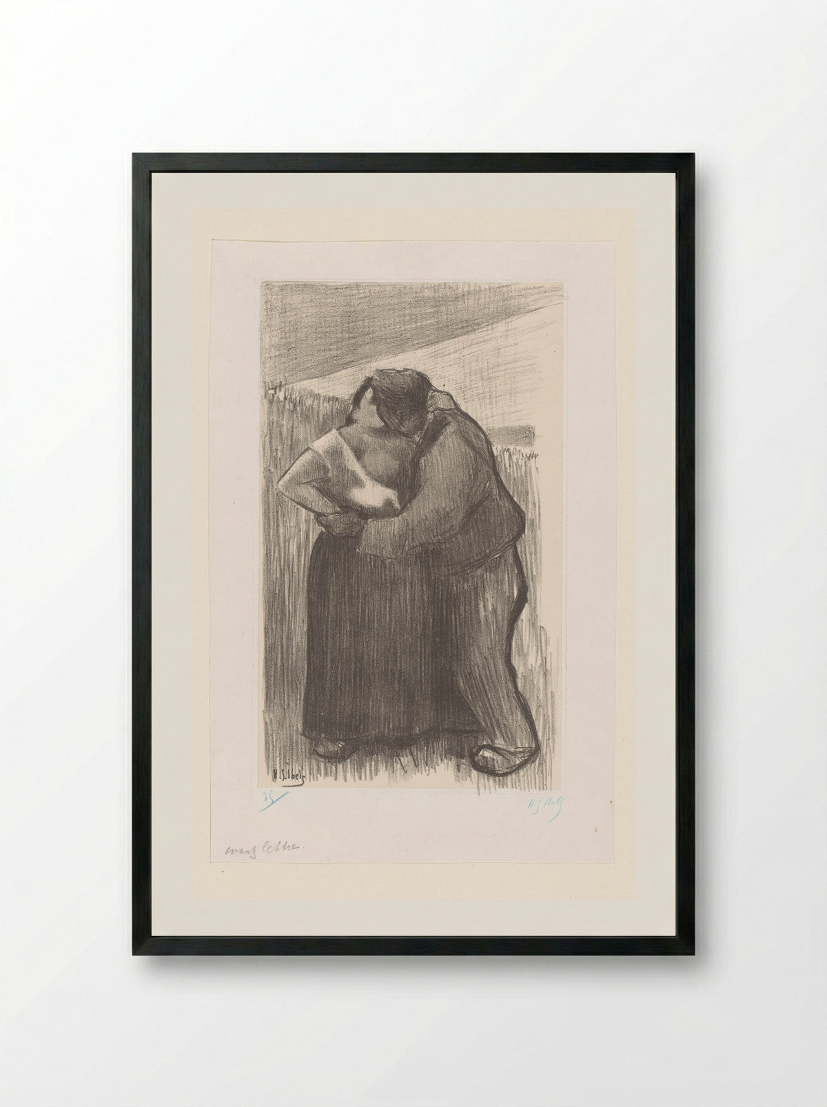 Kussend boerenpaar - Heinrich Stibbe - Framed Print Black